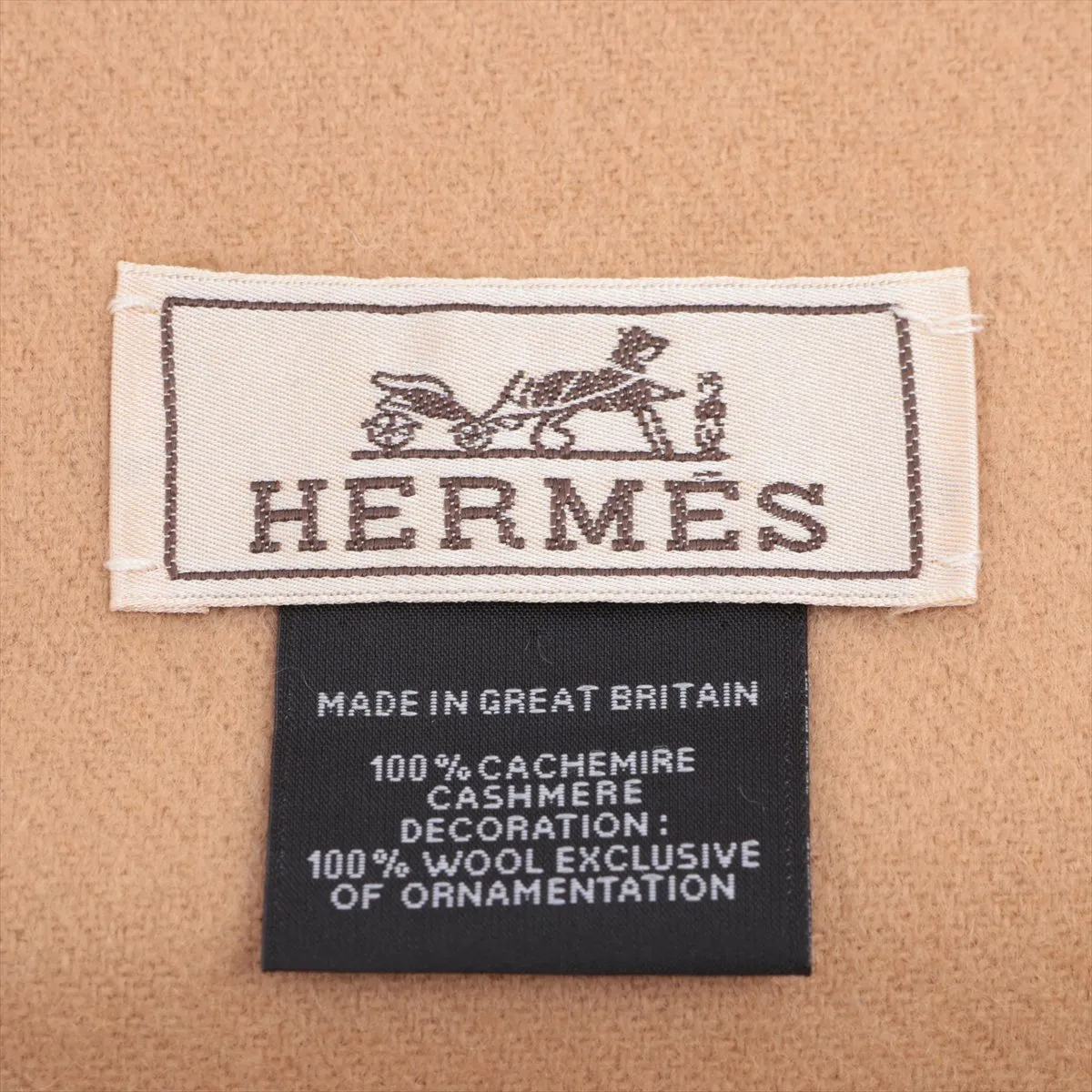 Hello Mr. Farière Scarf, Cashmere, Beige, Shows signs of wear, — view 3