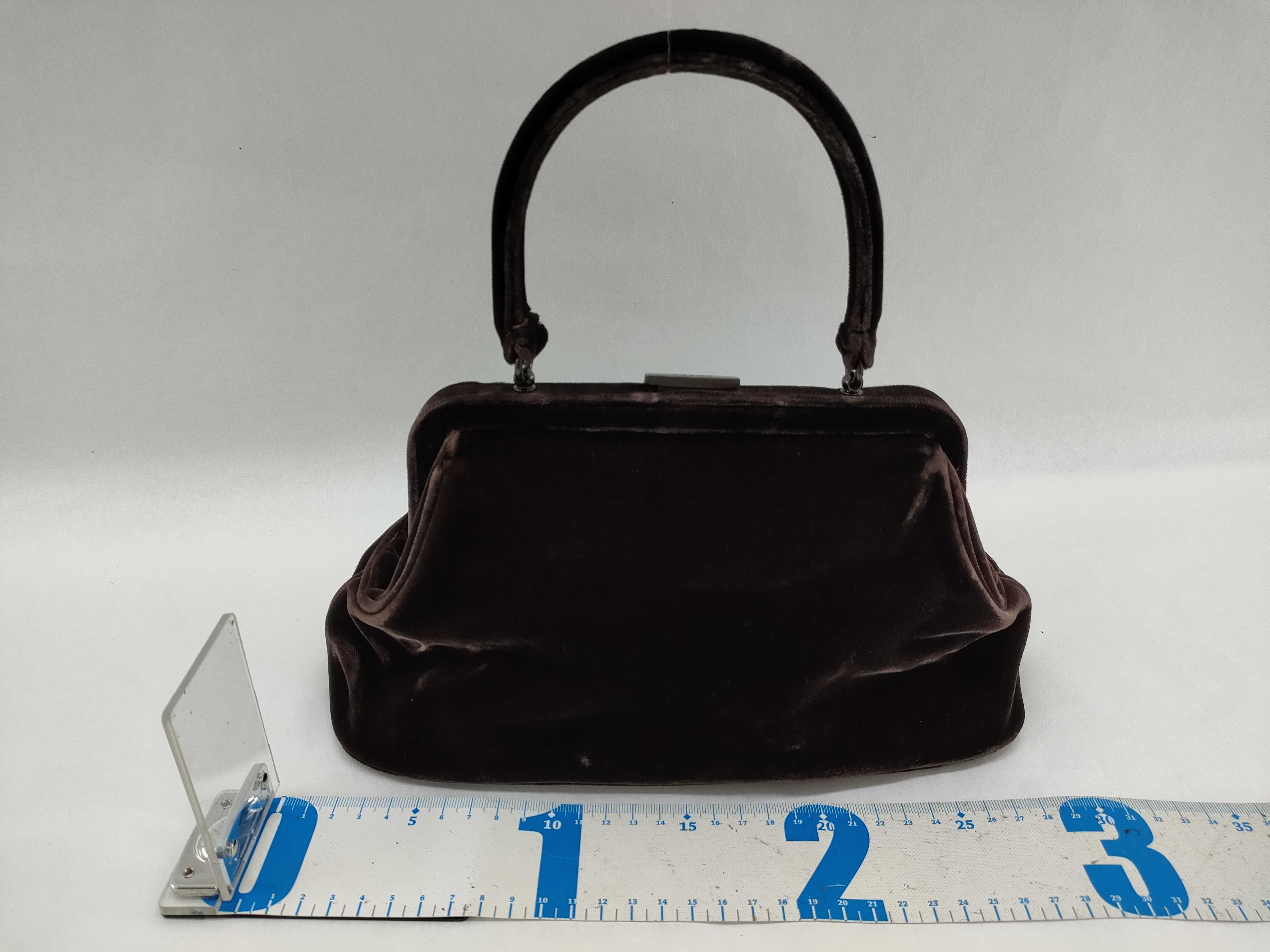 velour handbag, clasp-closure handbag — view 2