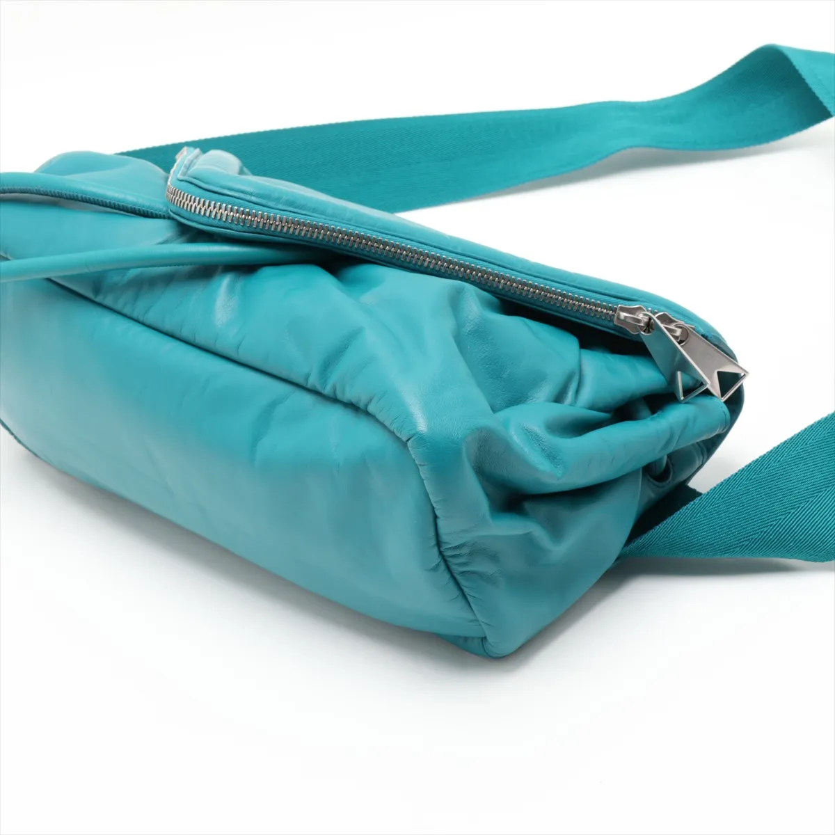 Beak Leather Body Bag, Green — view 3