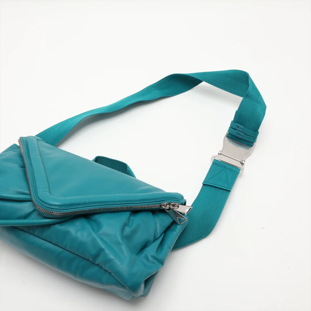 Beak Leather Body Bag, Green — view 7