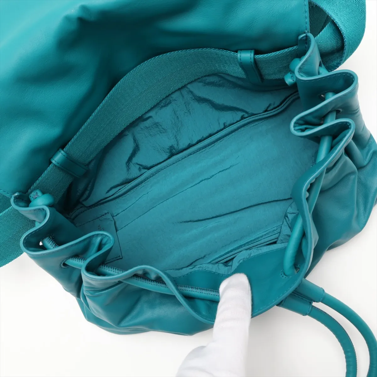 Beak Leather Body Bag, Green — view 8