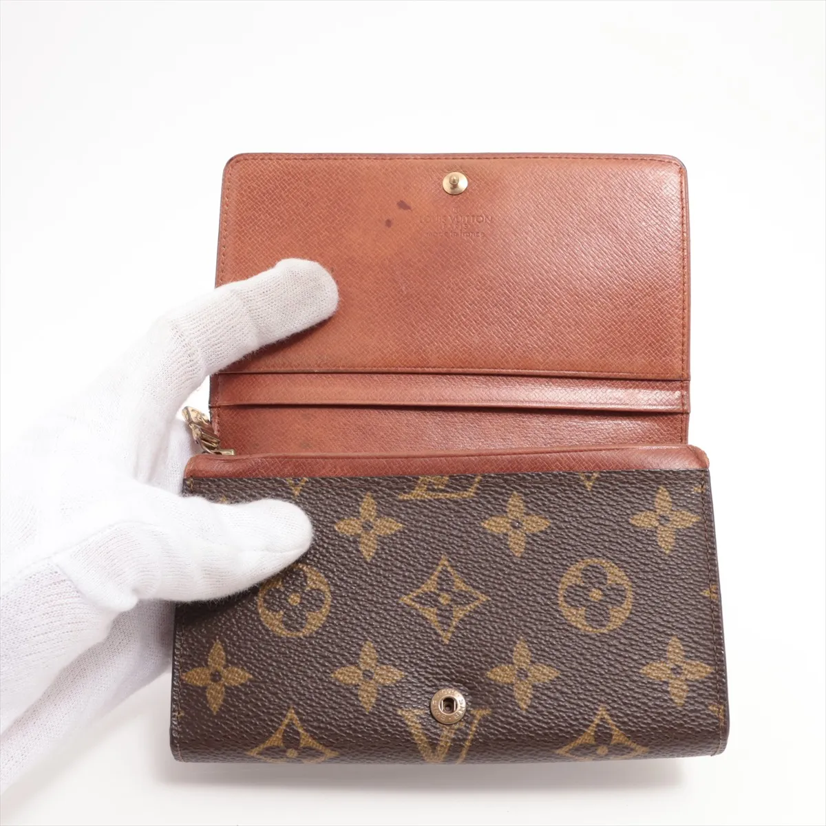 Monogram Portomone Vietresor M61730 8911RA Brown Compact Wallet — view 3
