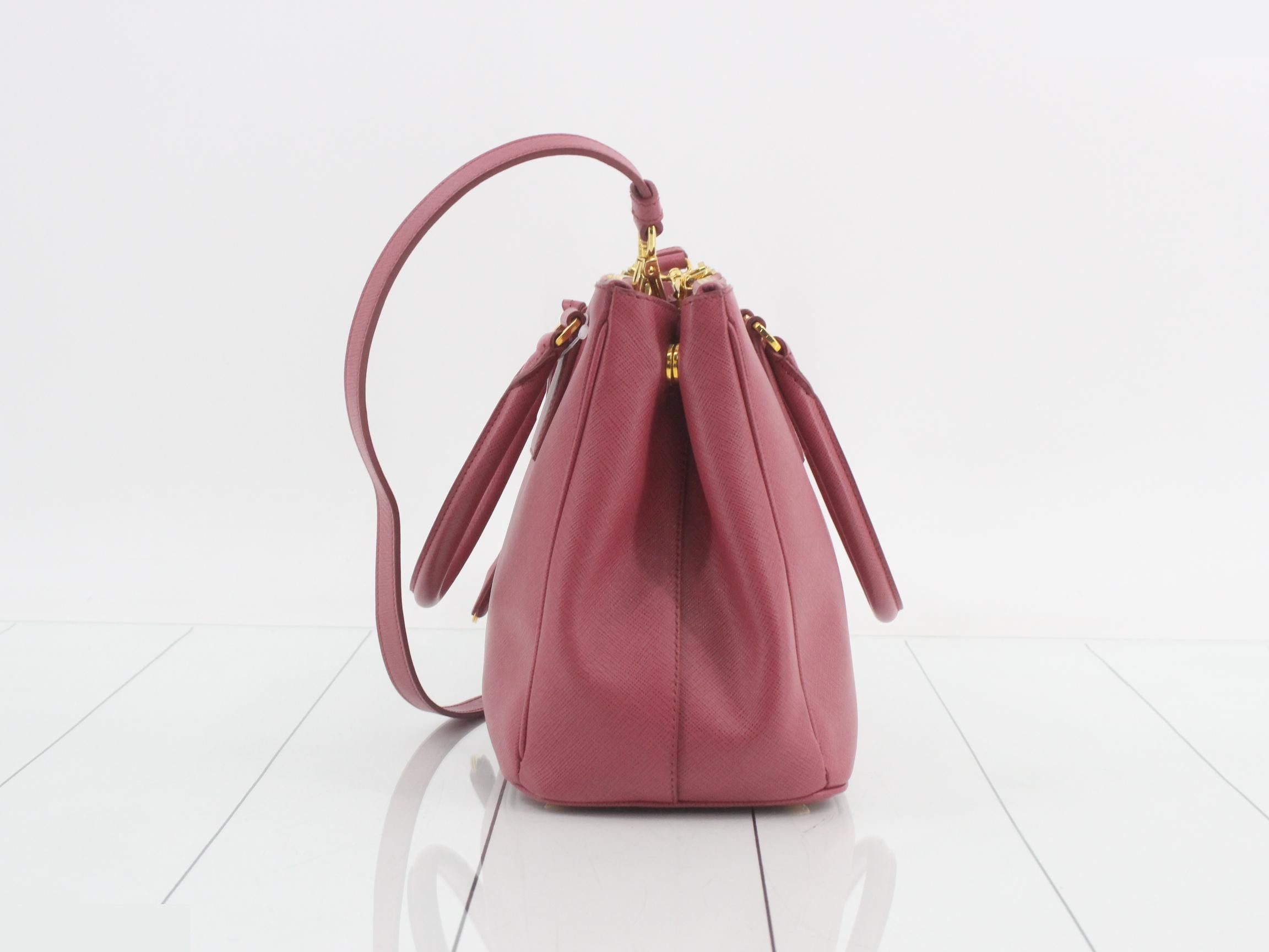 Saffiano Triangle Plate 2-Way Shoulder/Handbag — view 3