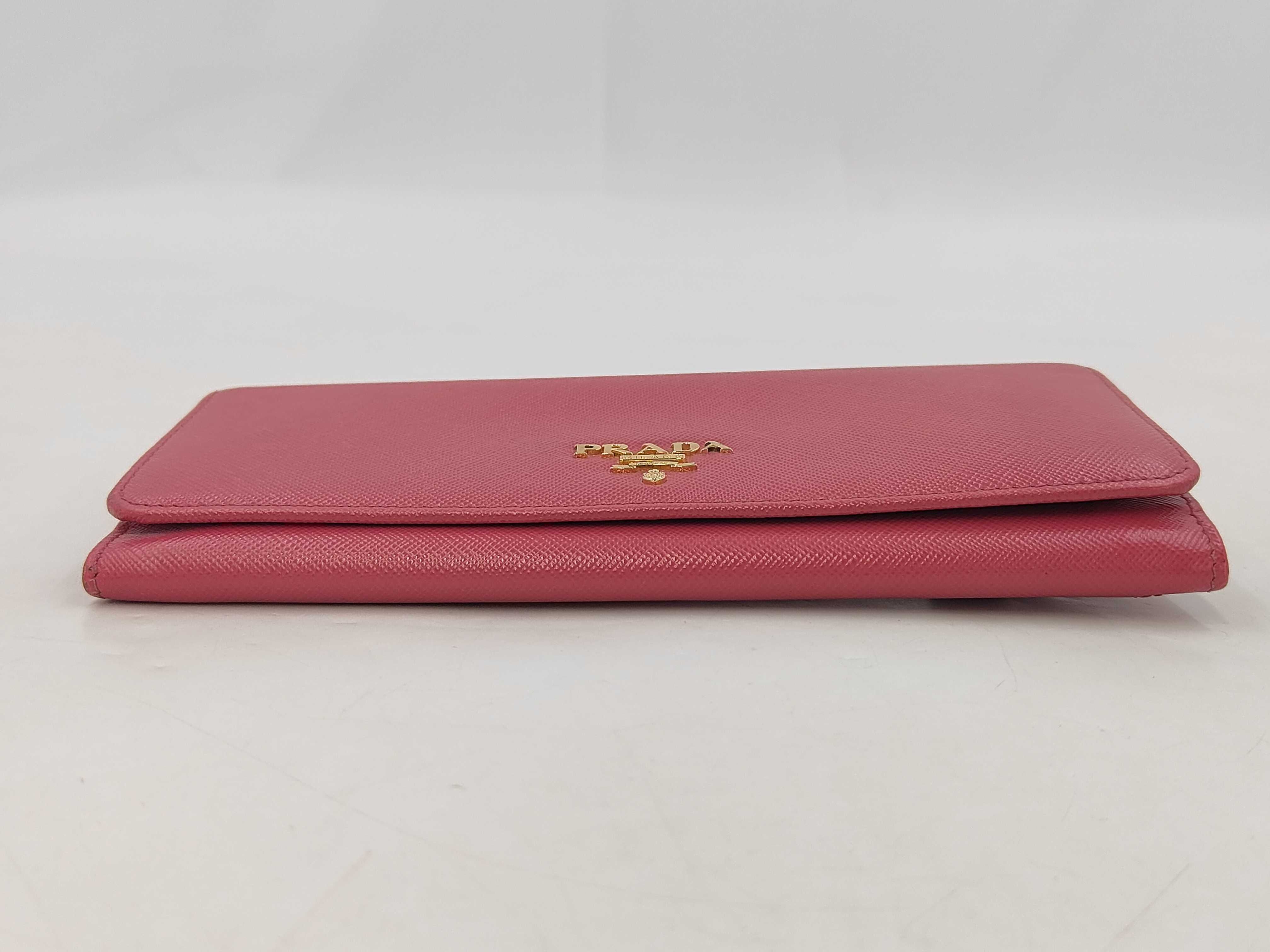 Saffiano Metal 1M1132 Leather Long Wallet Pink — view 3