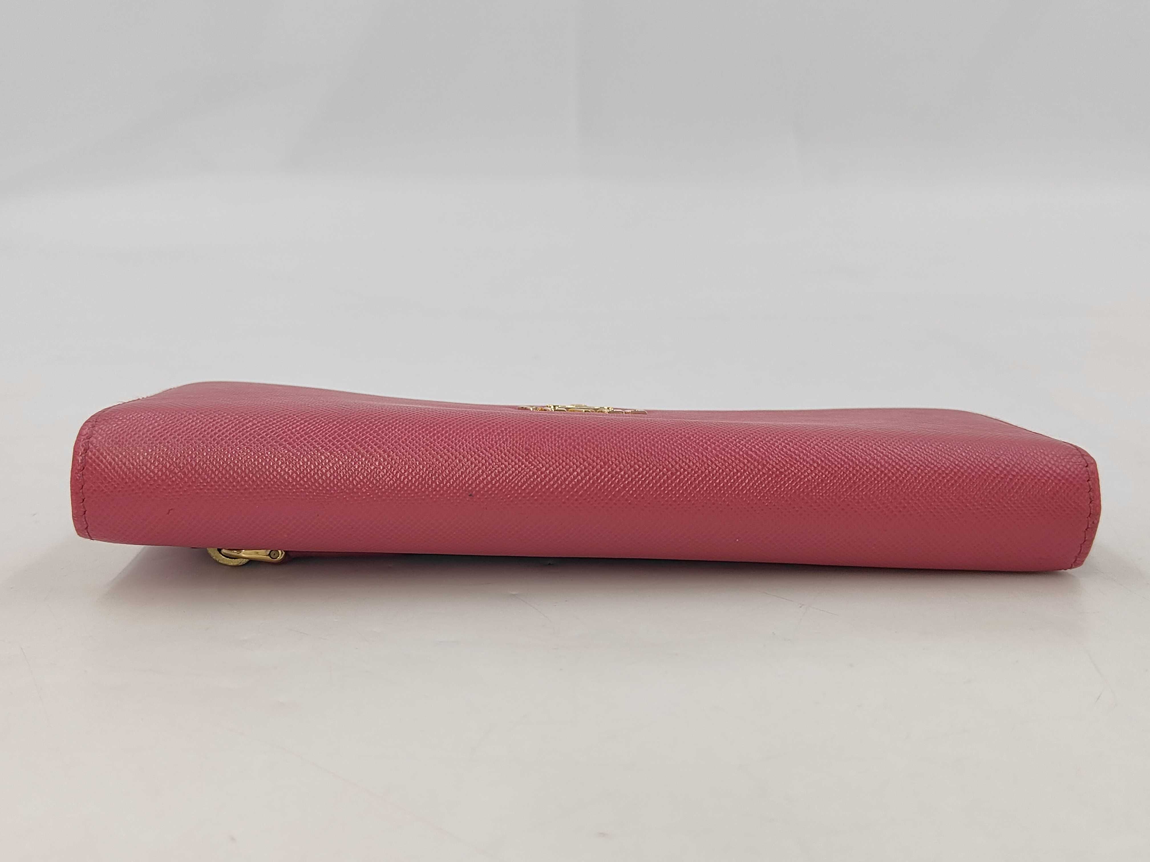 Saffiano Metal 1M1132 Leather Long Wallet Pink — view 5