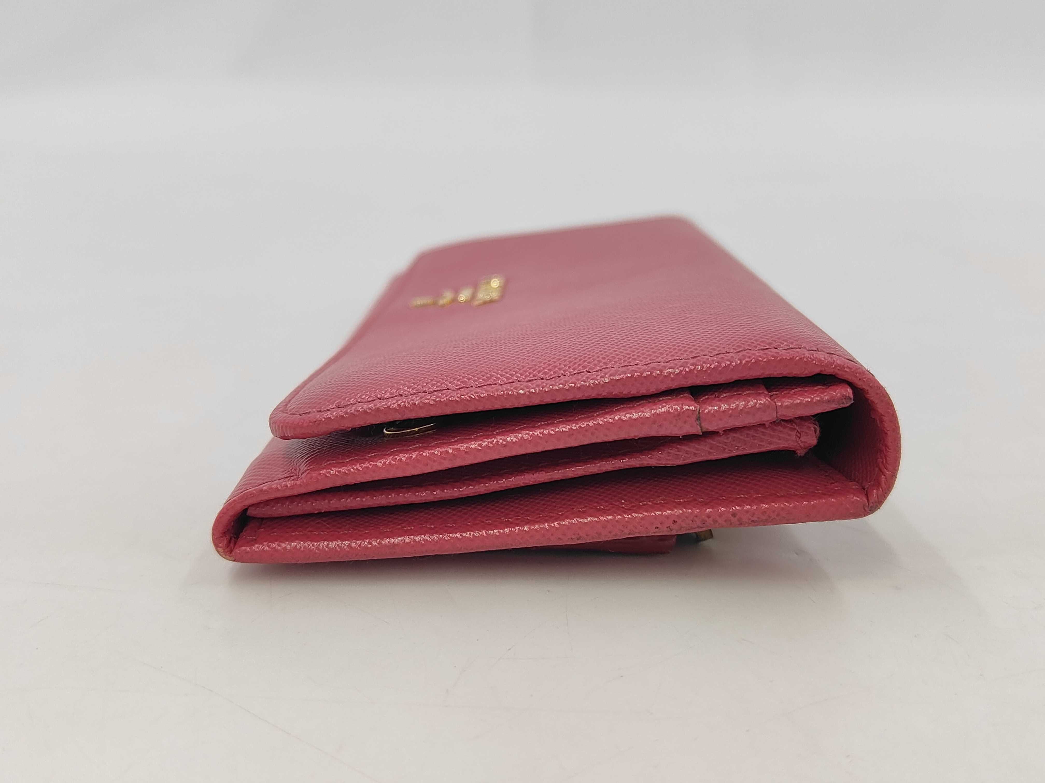 Saffiano Metal 1M1132 Leather Long Wallet Pink — view 7