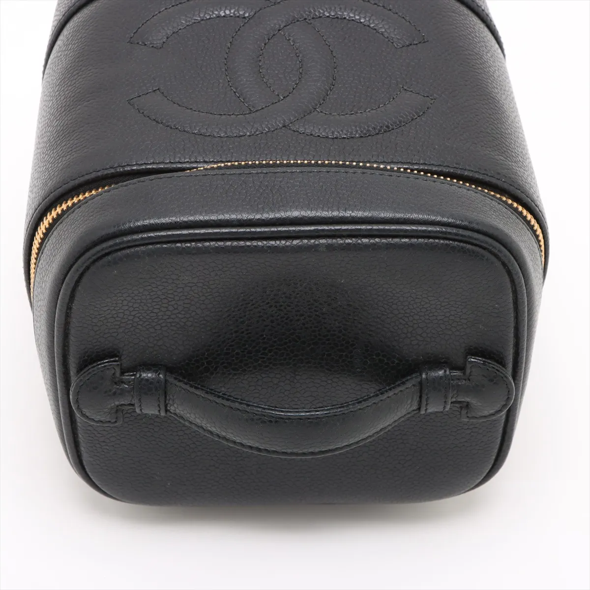 Cocomark caviar skin vanity bag black gold hardware 3494343 No. 3 — view 5