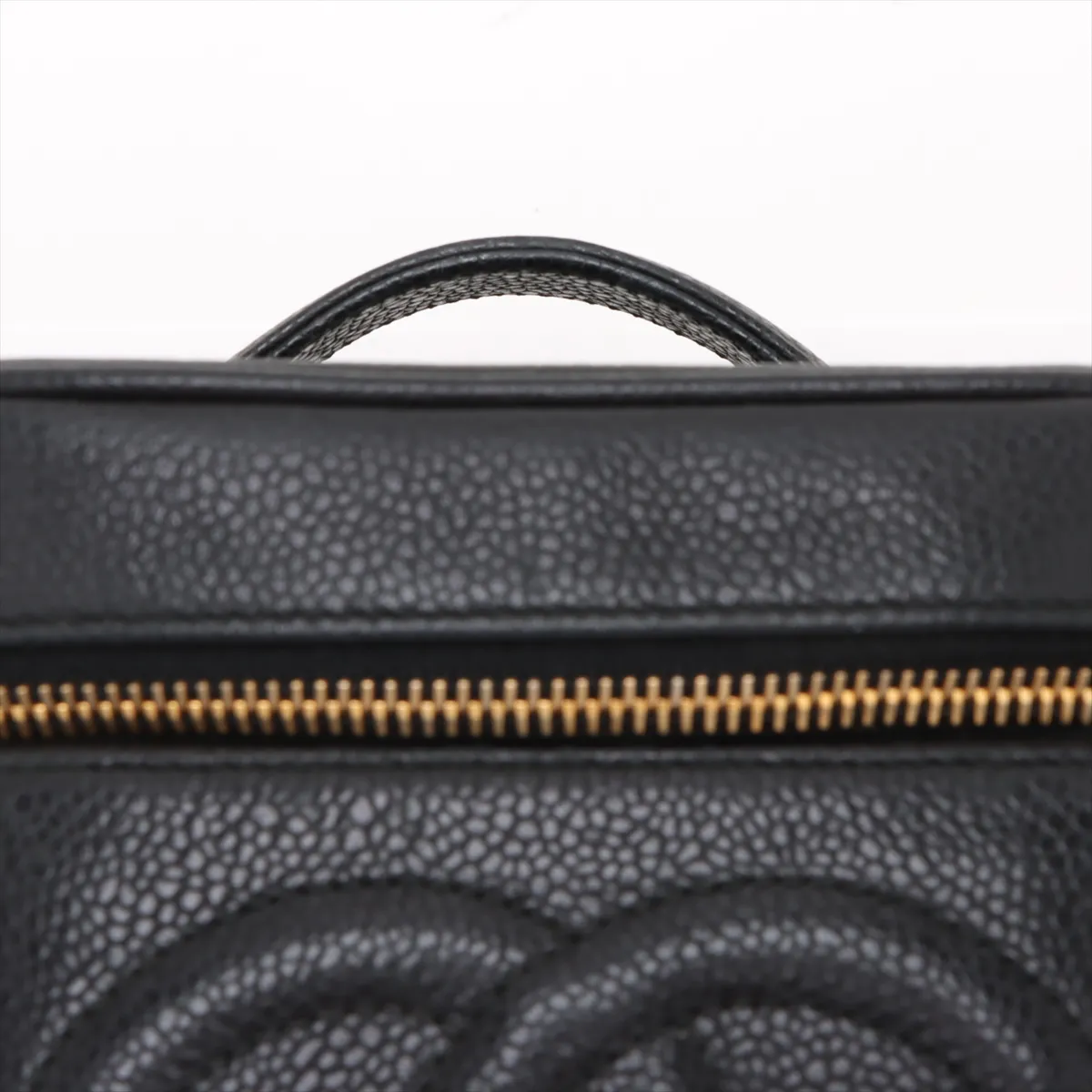 Cocomark caviar skin vanity bag black gold hardware 3494343 No. 3 — view 6