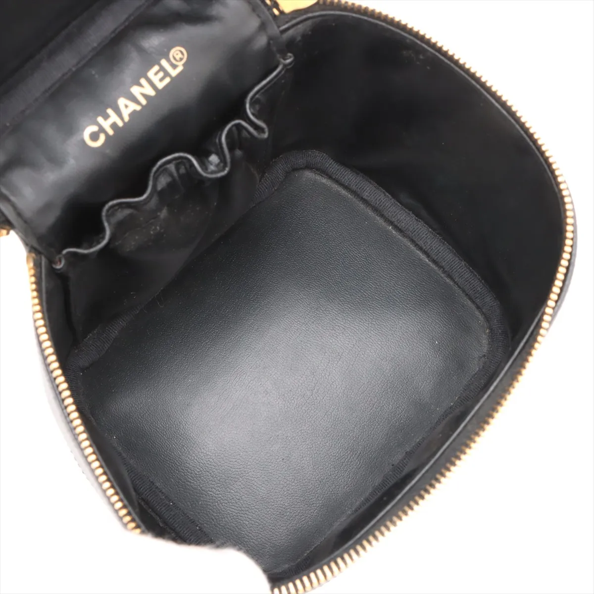 Cocomark caviar skin vanity bag black gold hardware 3494343 No. 3 — view 7