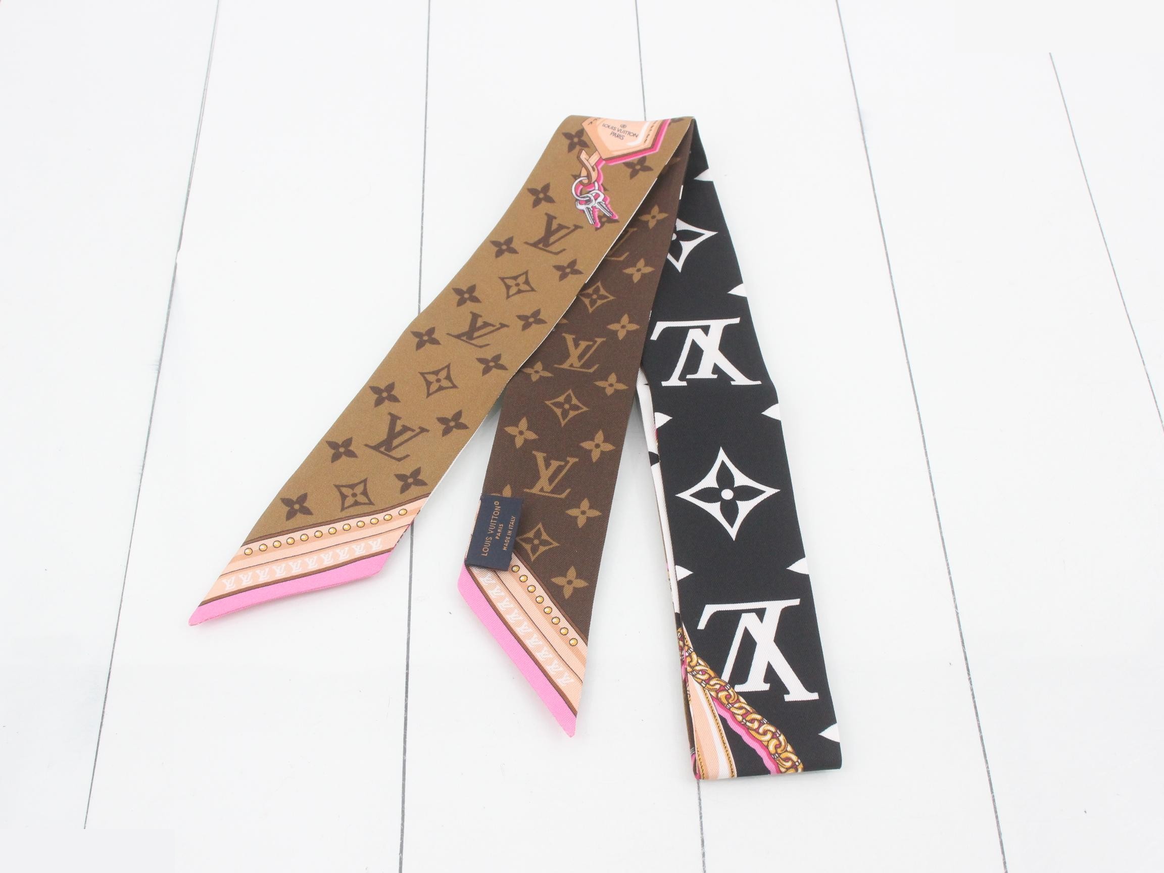 Monogram scarf/twilly with tag — view 2