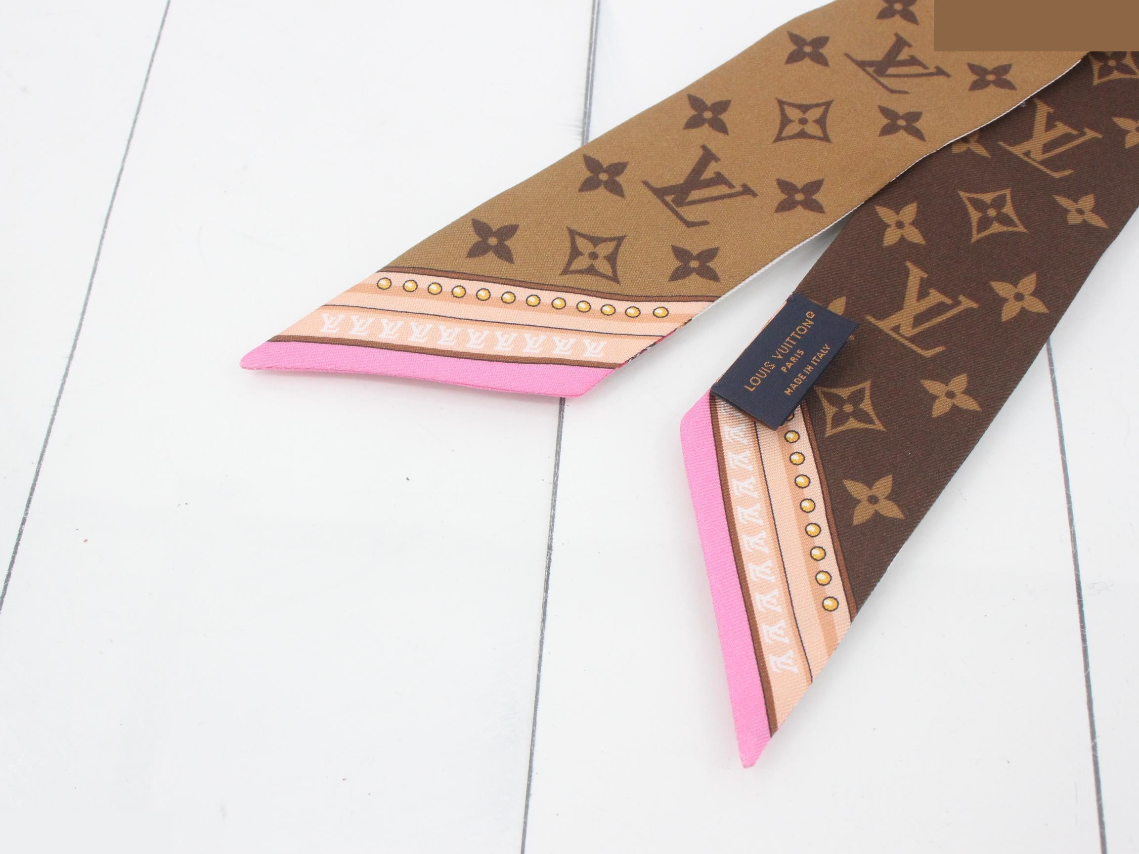 Monogram scarf/twilly with tag — view 3