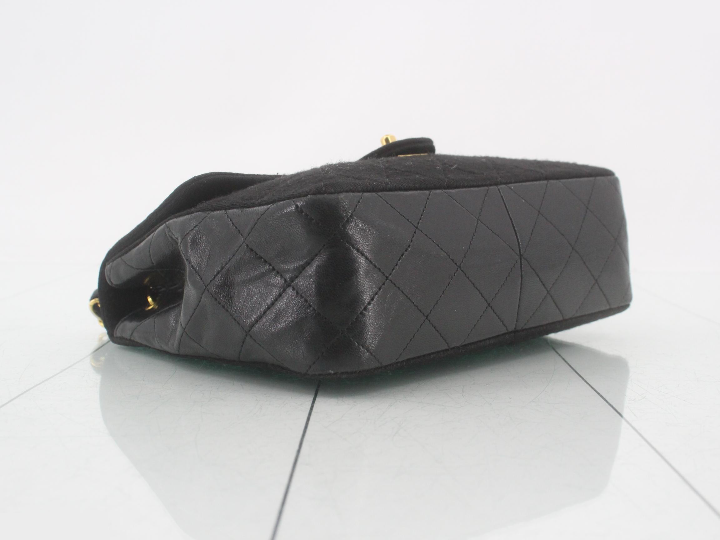 Matelassé Cotton Jersey Shoulder Bag, Black — view 5