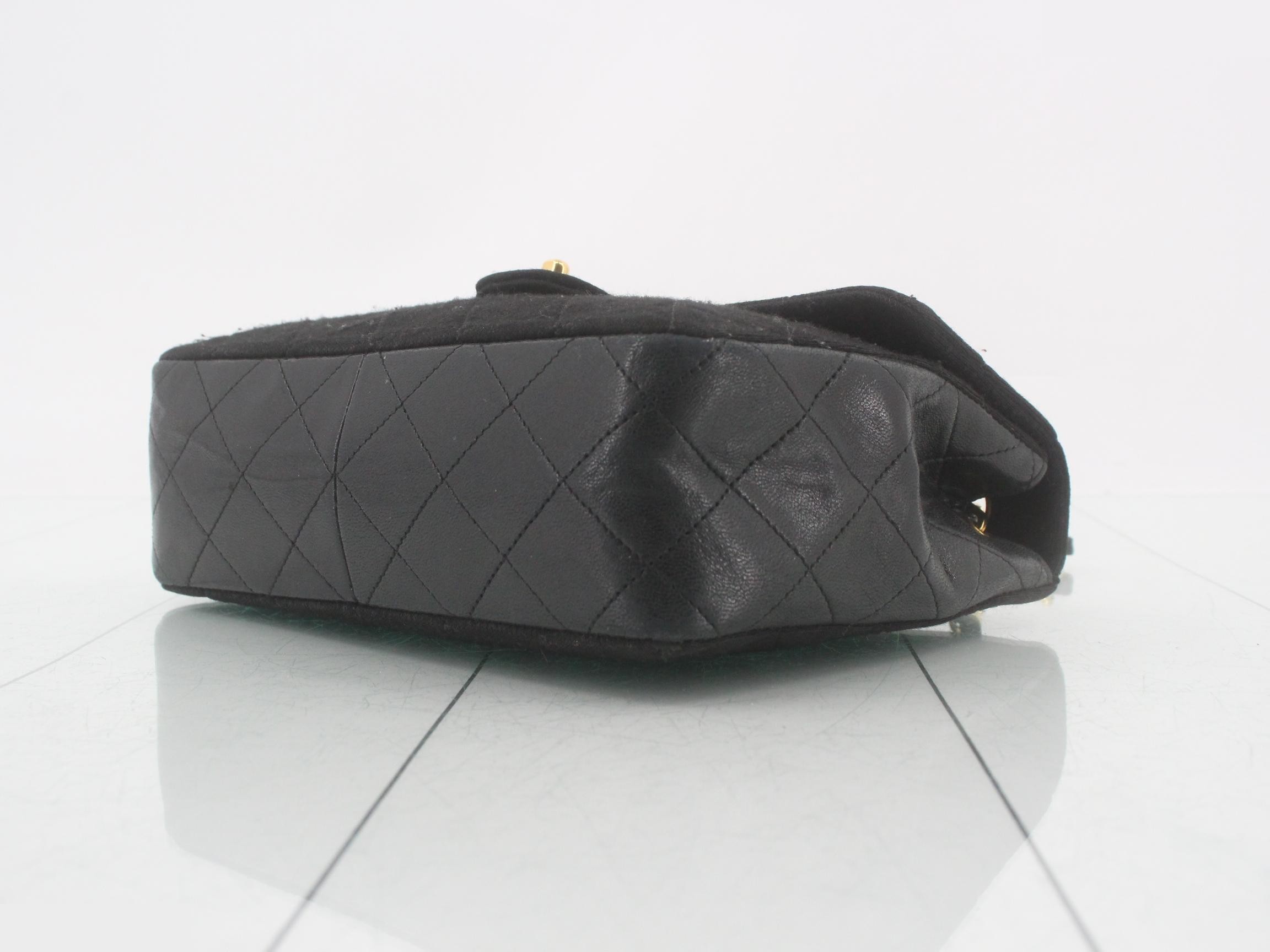 Matelassé Cotton Jersey Shoulder Bag, Black — view 6