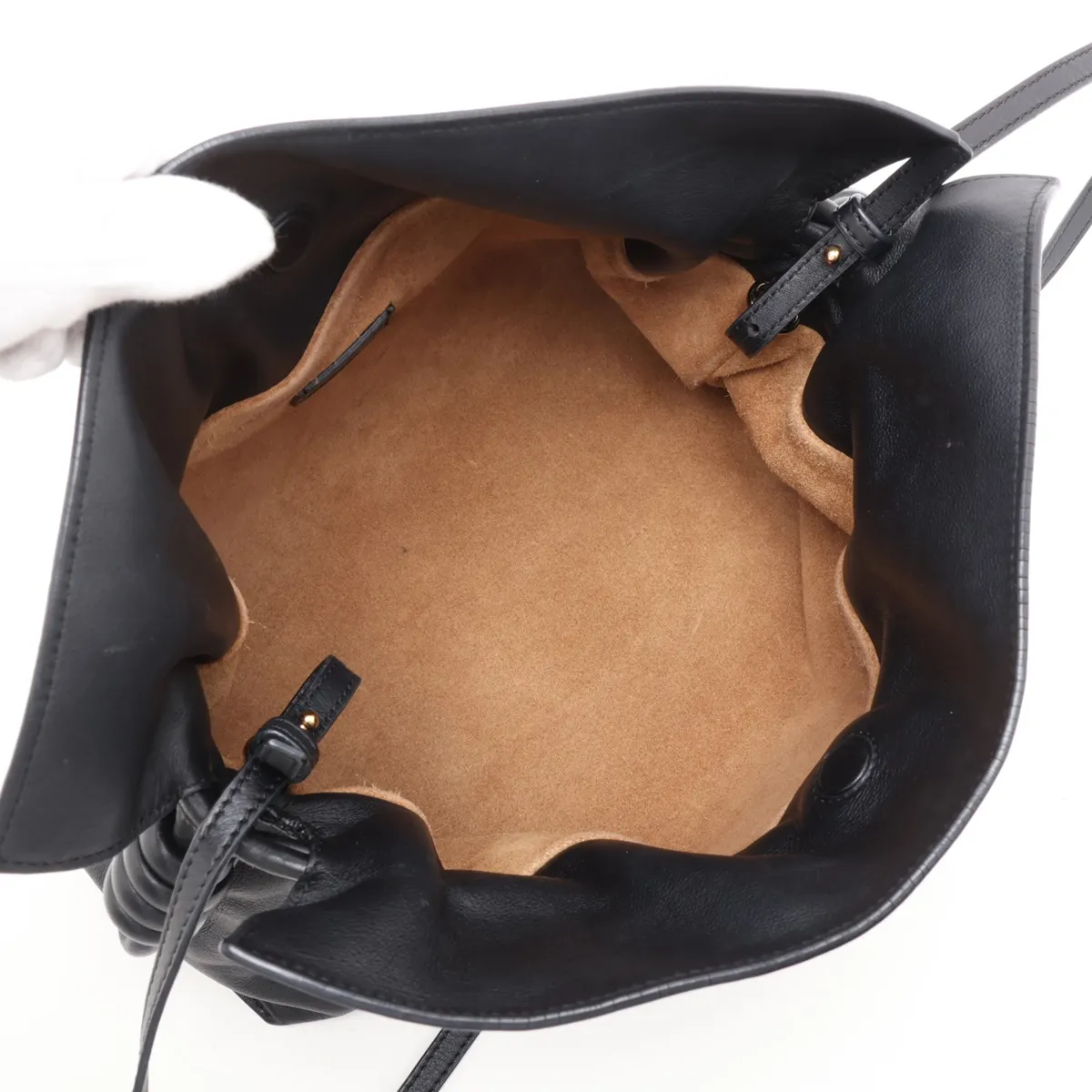 Flamenco Clutch Leather Shoulder Bag Black — view 6