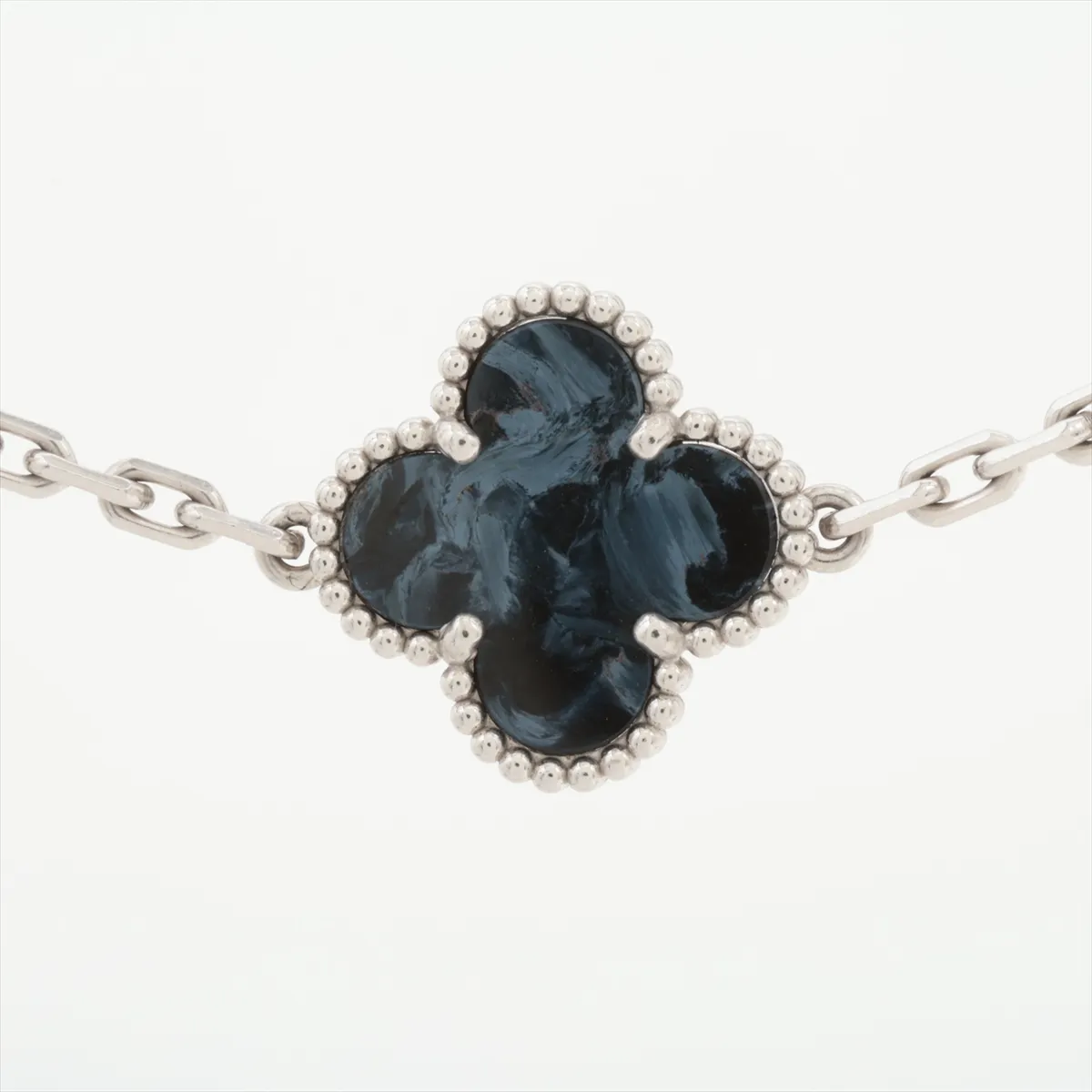 Vintage Alhambra 20P Pietersite Necklace 750(WG) 48.5g JD250352 Ring side ring — view 3
