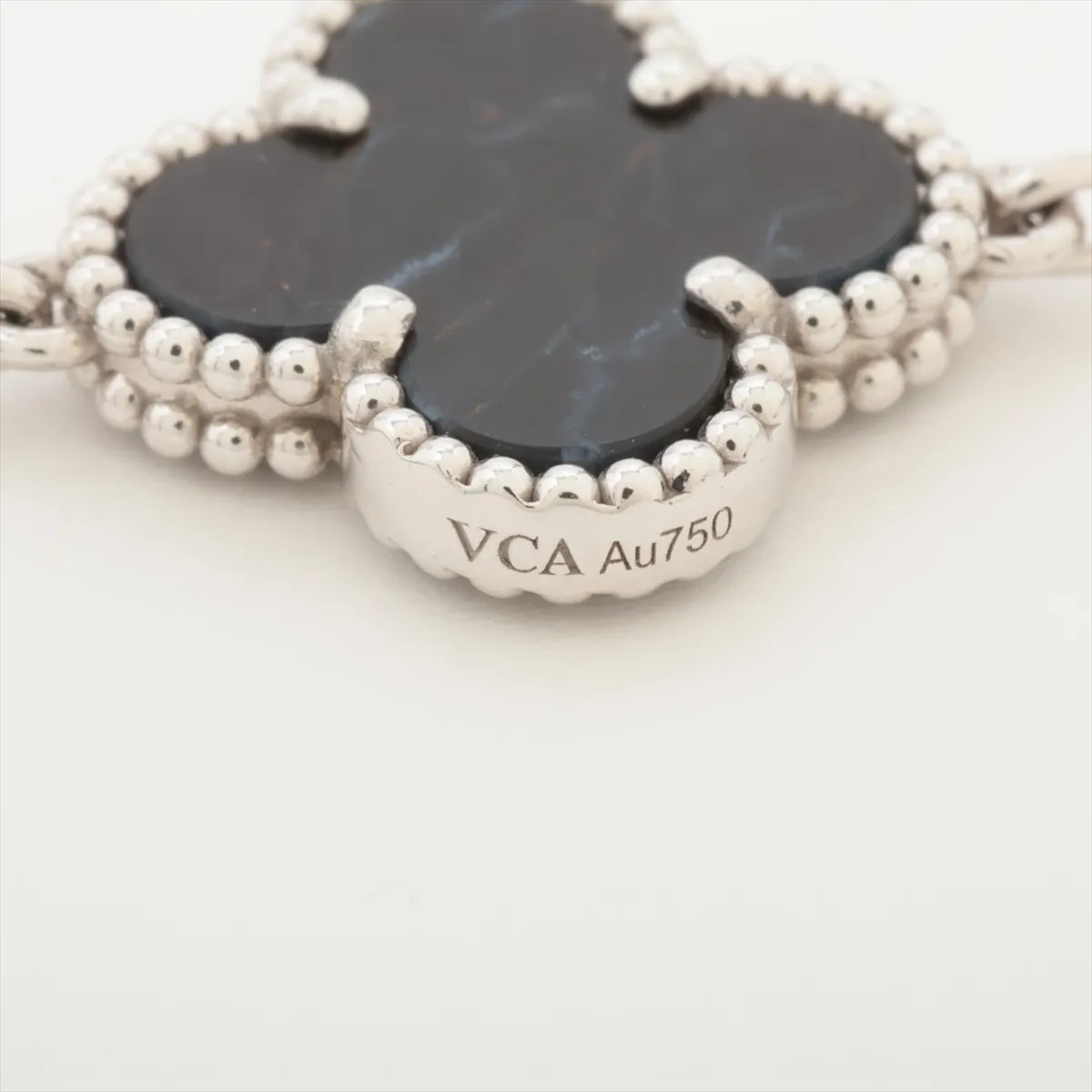 Vintage Alhambra 20P Pietersite Necklace 750(WG) 48.5g JD250352 Ring side ring — view 5