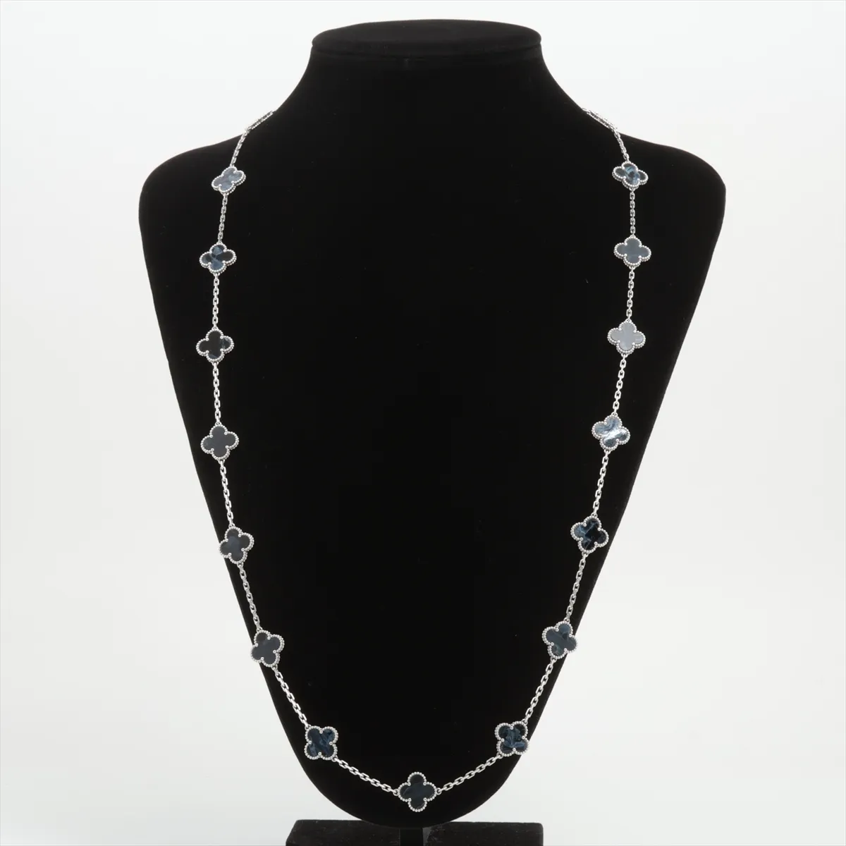 Vintage Alhambra 20P Pietersite Necklace 750(WG) 48.5g JD250352 Ring side ring — view 6