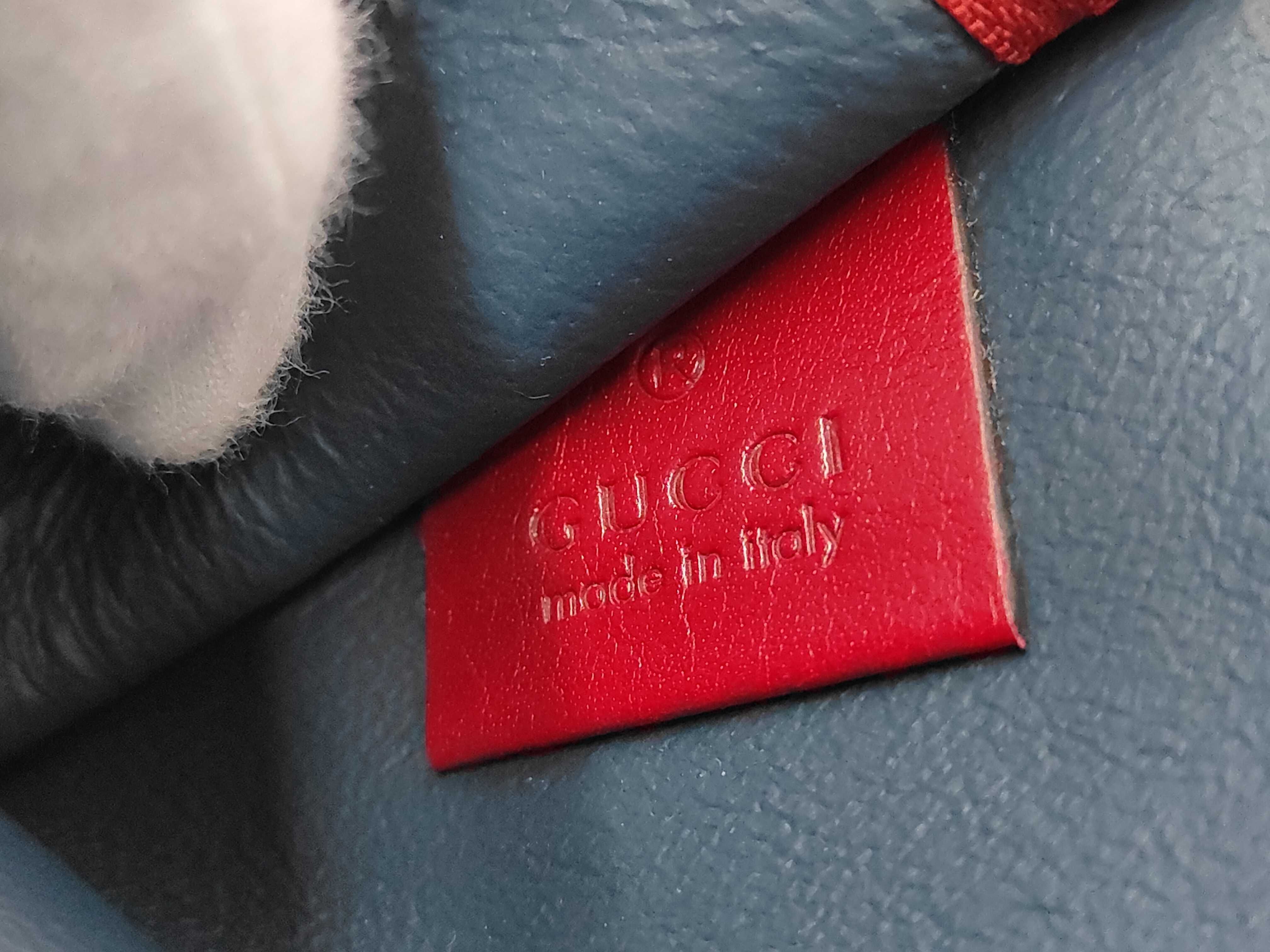 Red Navy Suede Calf Raja Large Chain Tote Bag 537219 — view 11