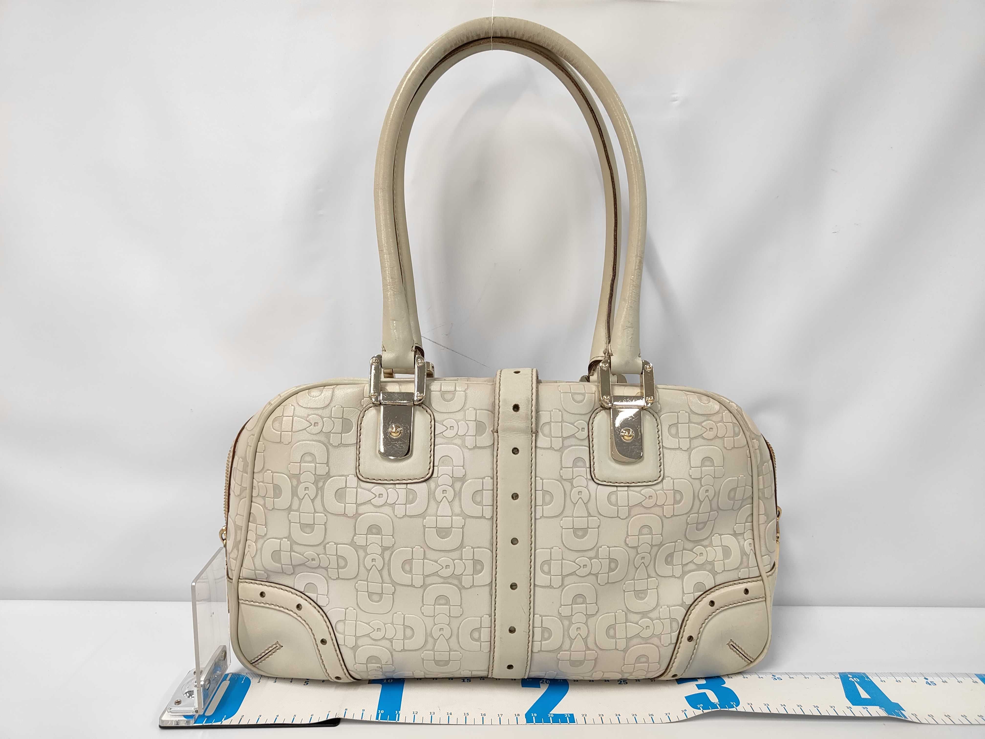 Horsebit 145770 Leather Embossed Gold Hardware Handbag — view 2