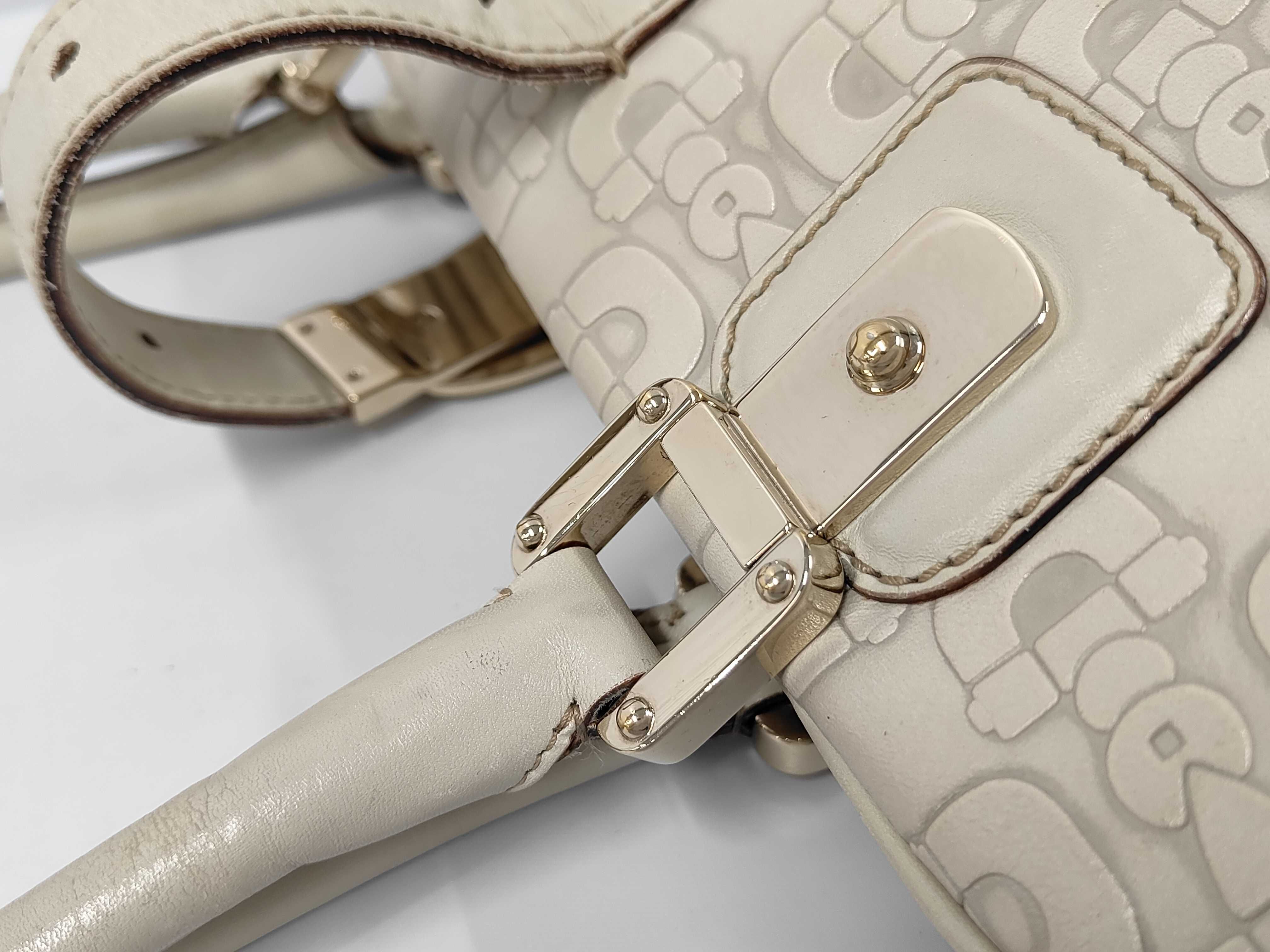 Horsebit 145770 Leather Embossed Gold Hardware Handbag — view 6