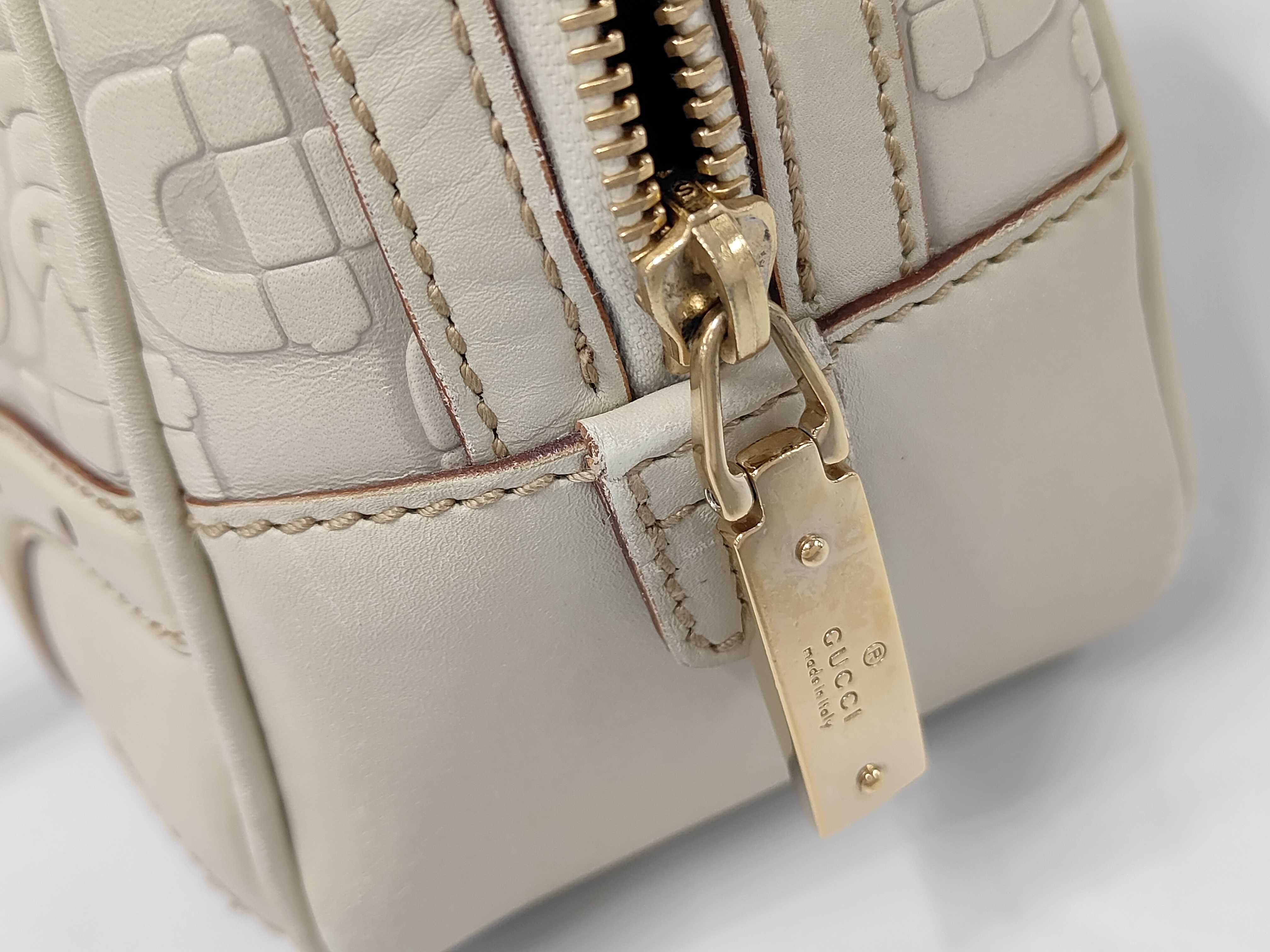 Horsebit 145770 Leather Embossed Gold Hardware Handbag — view 10