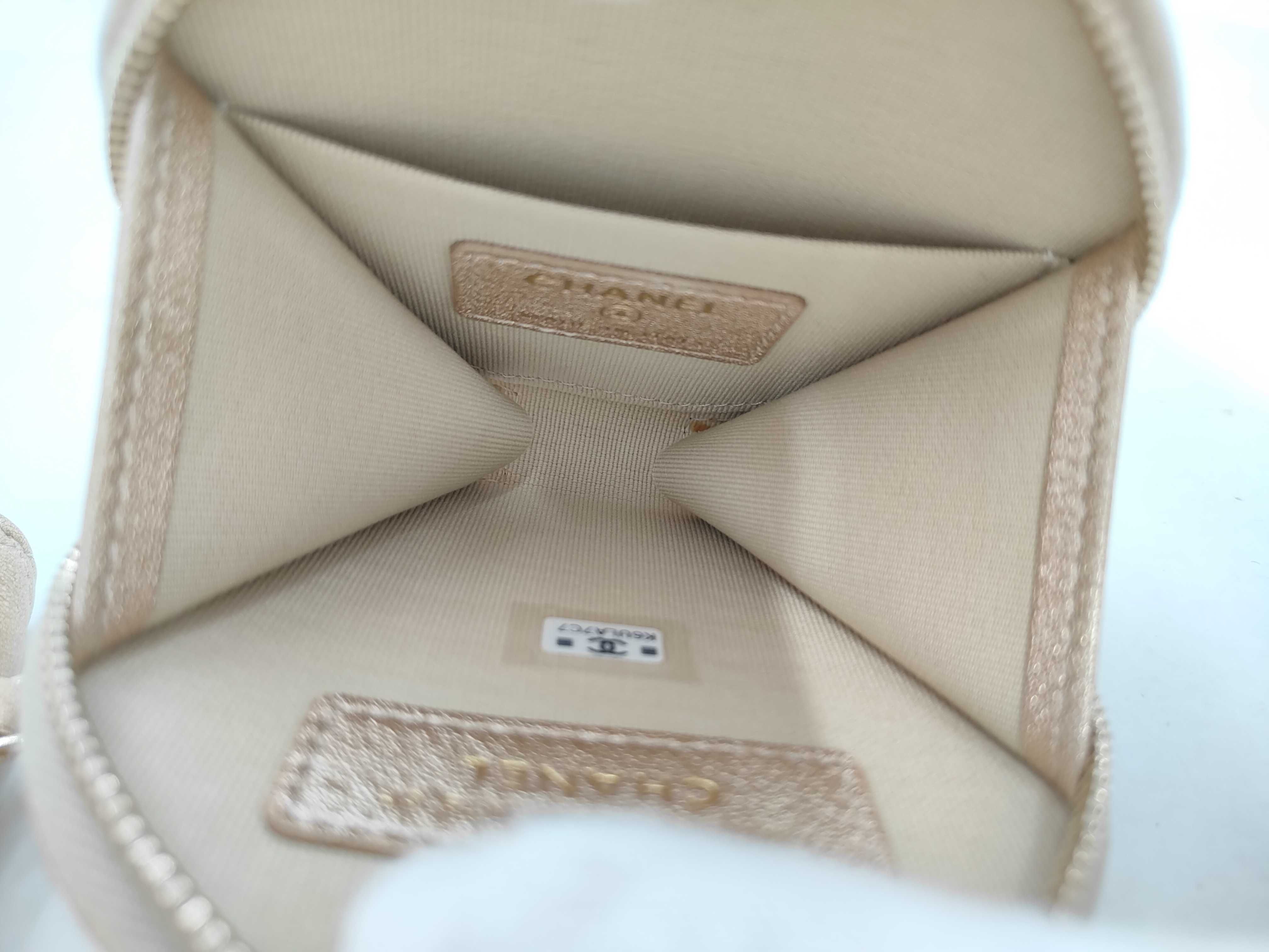 Matelassé Lambskin Coin Case & AirPods Case, Champagne Gold, Other Accessories — view 7