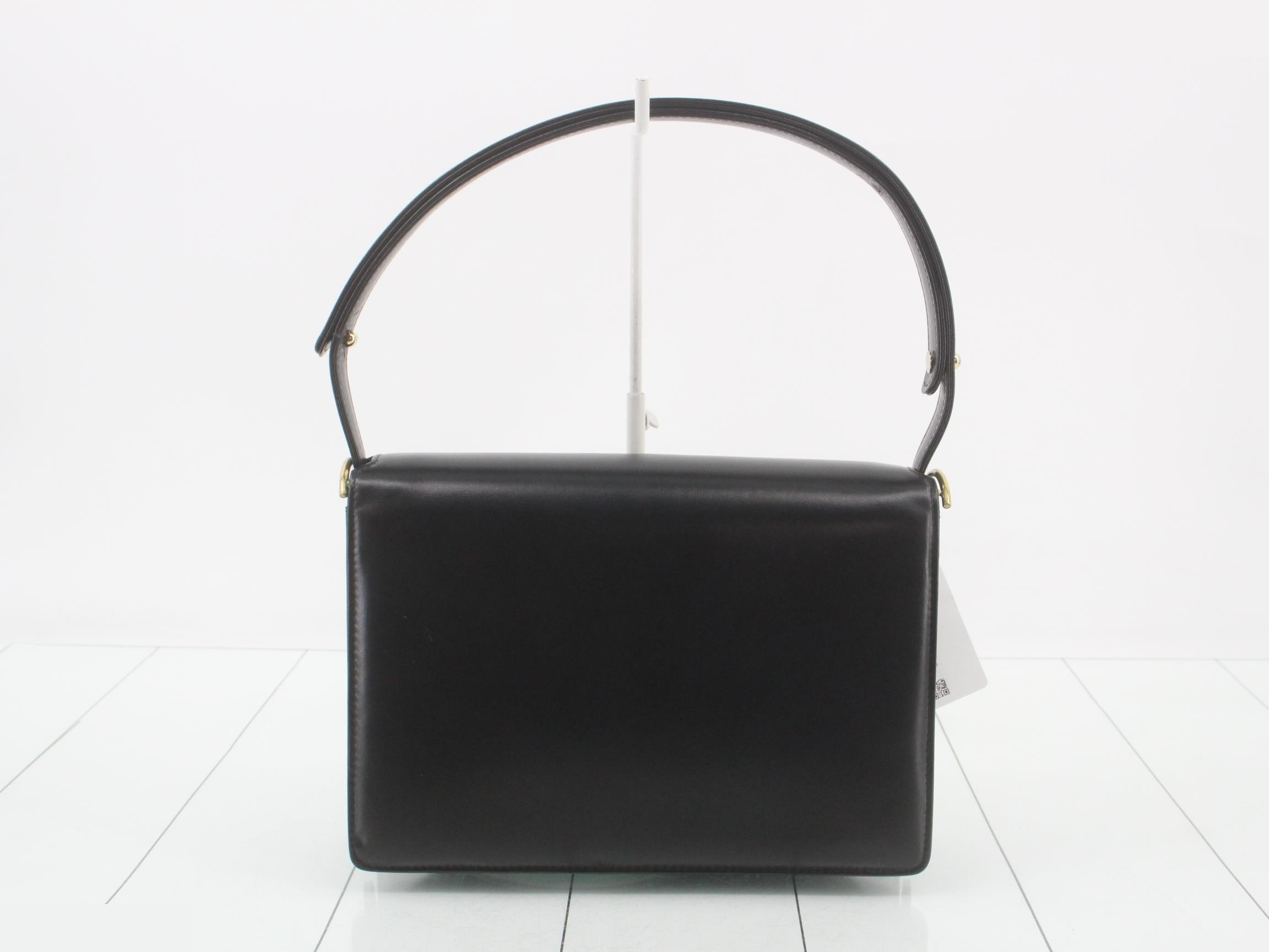 Box Calfskin Shoulder Bag with Carriage Hardware — view 2