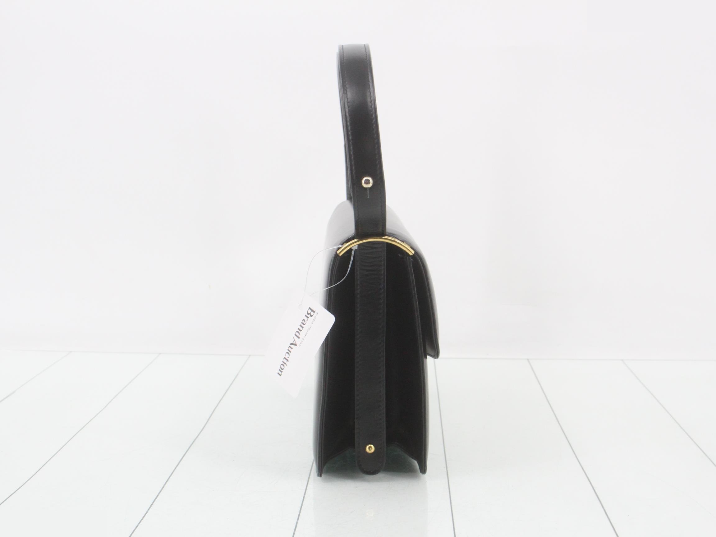 Box Calfskin Shoulder Bag with Carriage Hardware — view 4
