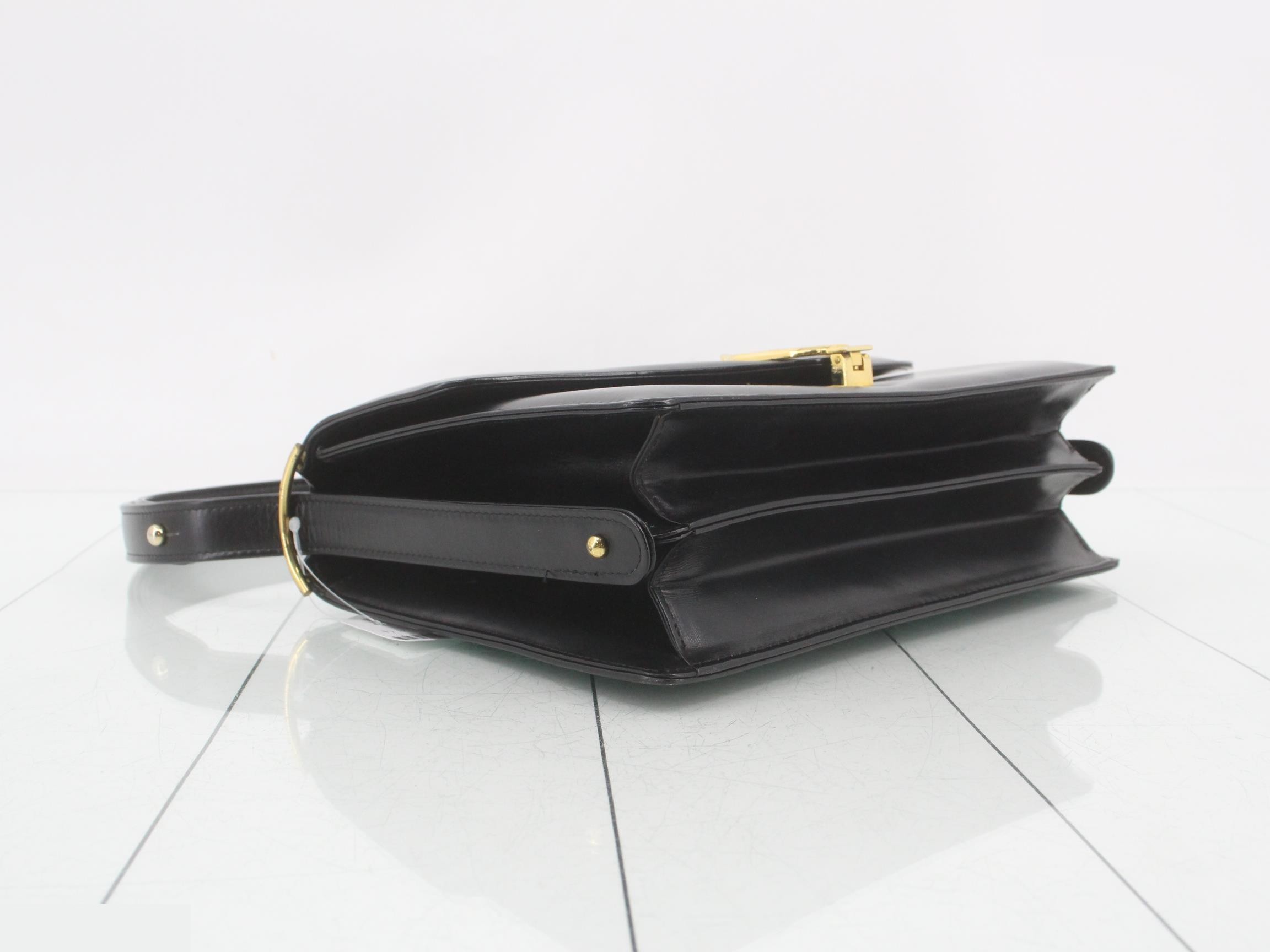 Box Calfskin Shoulder Bag with Carriage Hardware — view 5