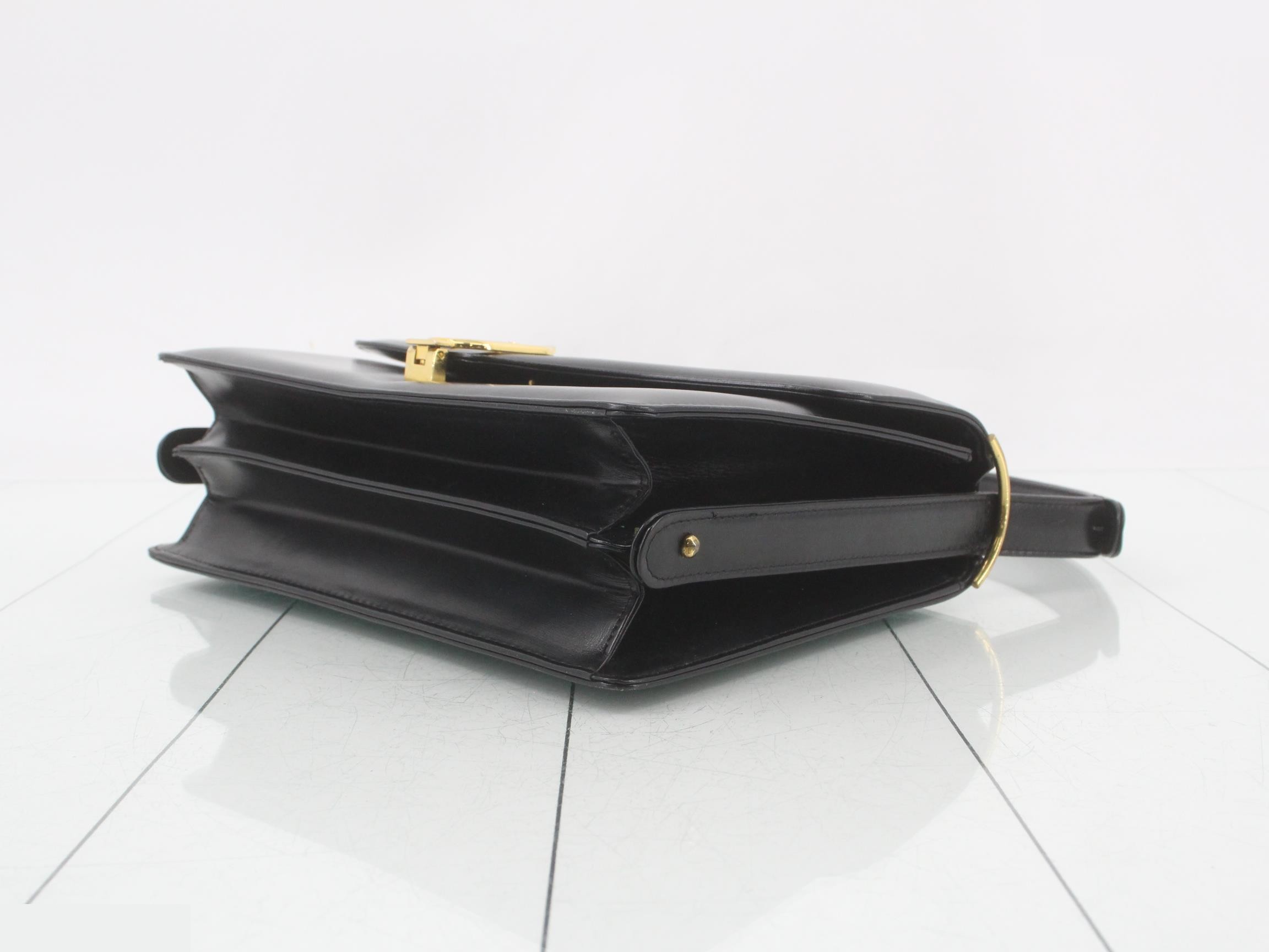 Box Calfskin Shoulder Bag with Carriage Hardware — view 6