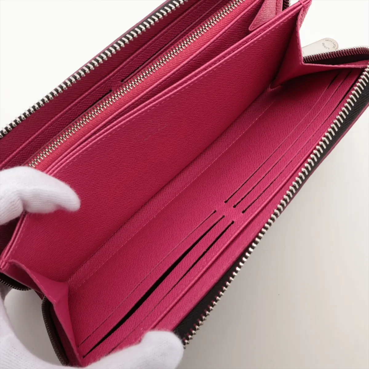 Epi Zippy Wallet M64838 GI0139 Noir x Hot Pink Round Zip Wallet — view 6