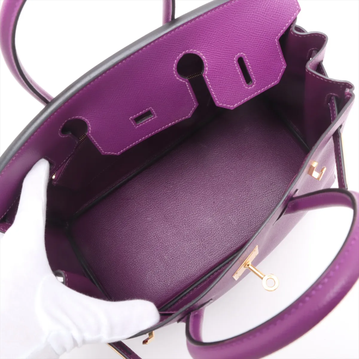 [Individually wrapped] Hermes Birkin 30 Le Tourne Vaux Epson Anemone Gold hardware Y:2020 — view 7