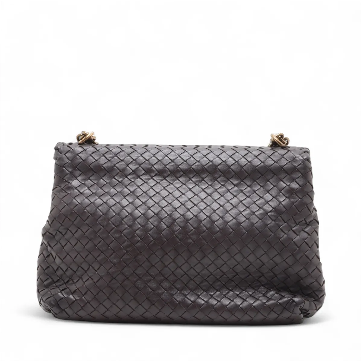 Intrecciato Olympia Leather Chain Shoulder Bag Bordeaux — view 2