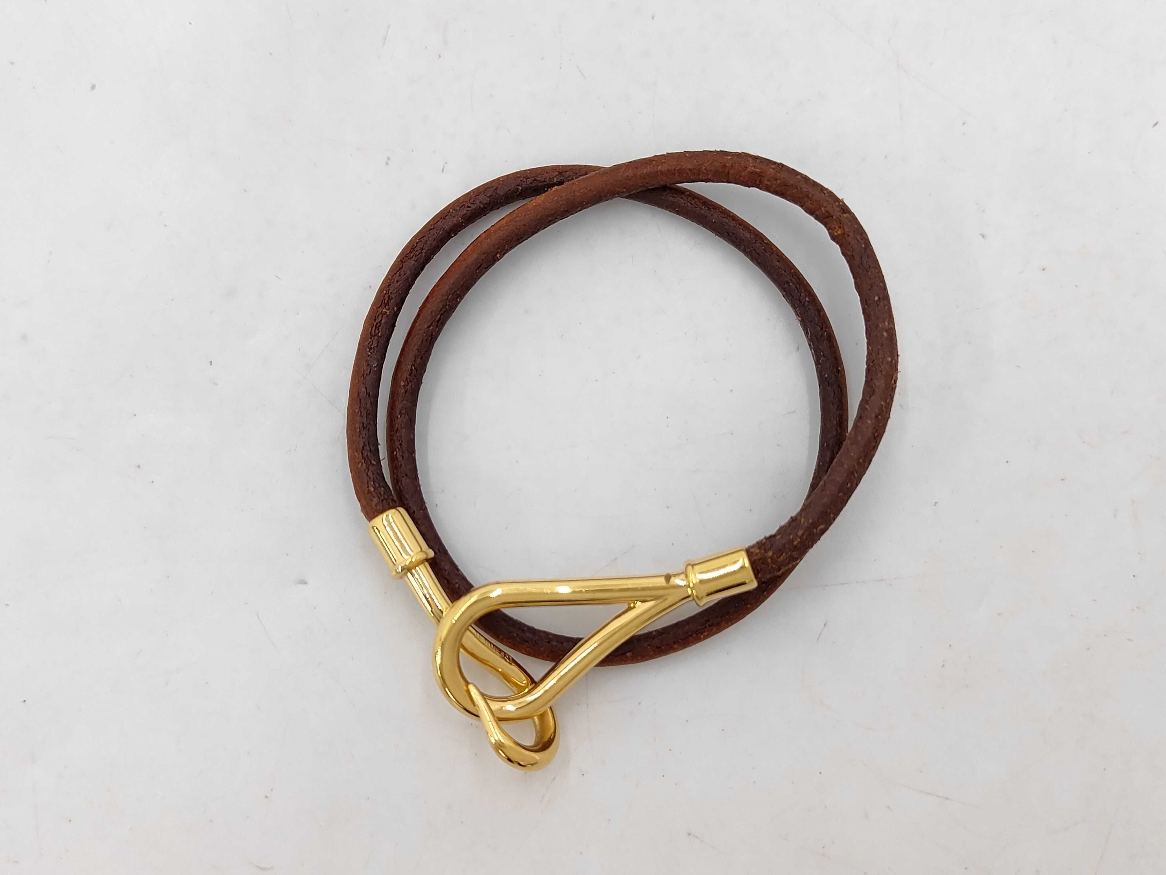 Jumbo Brown x Gold Double Strand Bracelet/Bangle — view 2