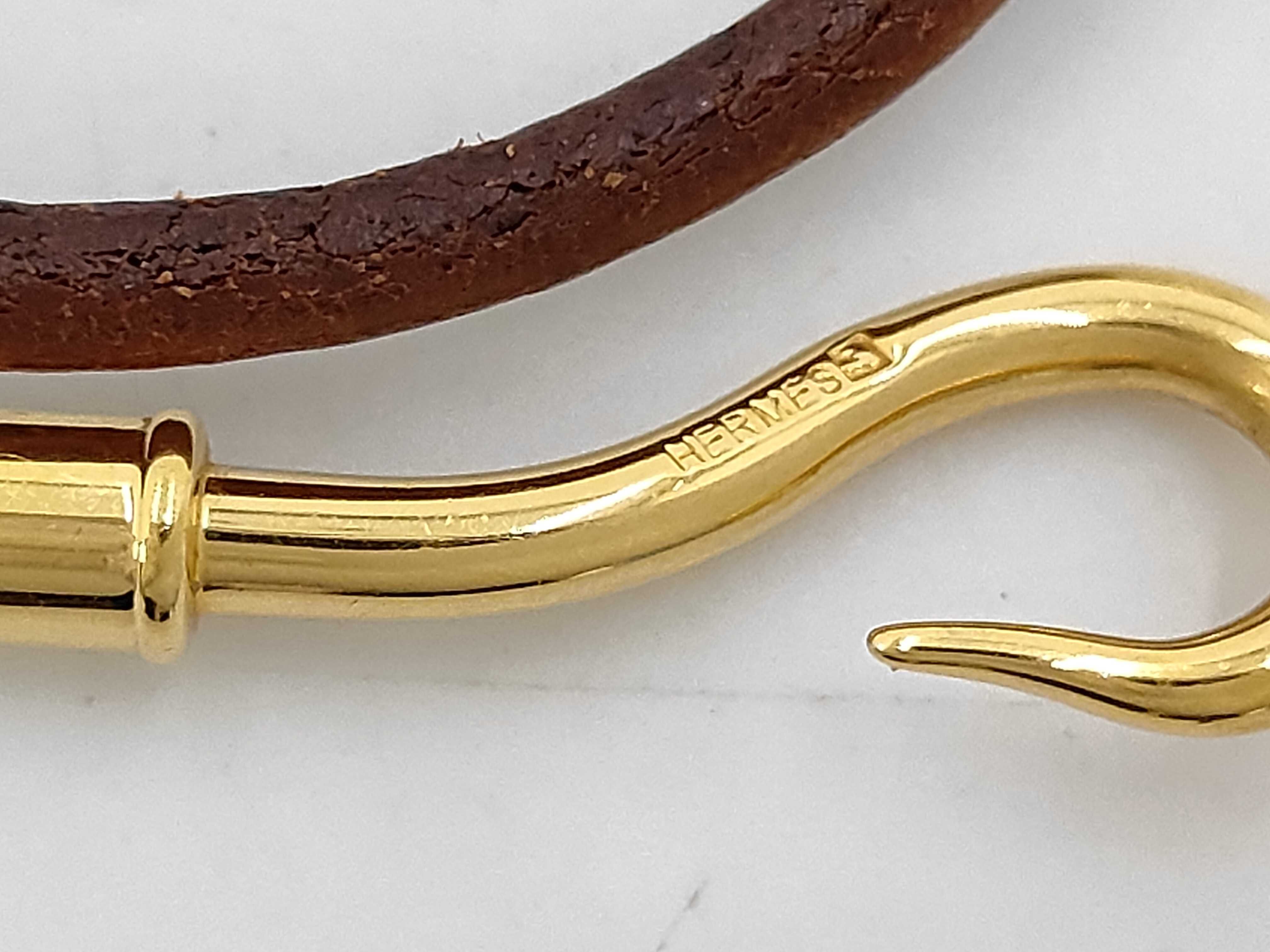 Jumbo Brown x Gold Double Strand Bracelet/Bangle — view 5