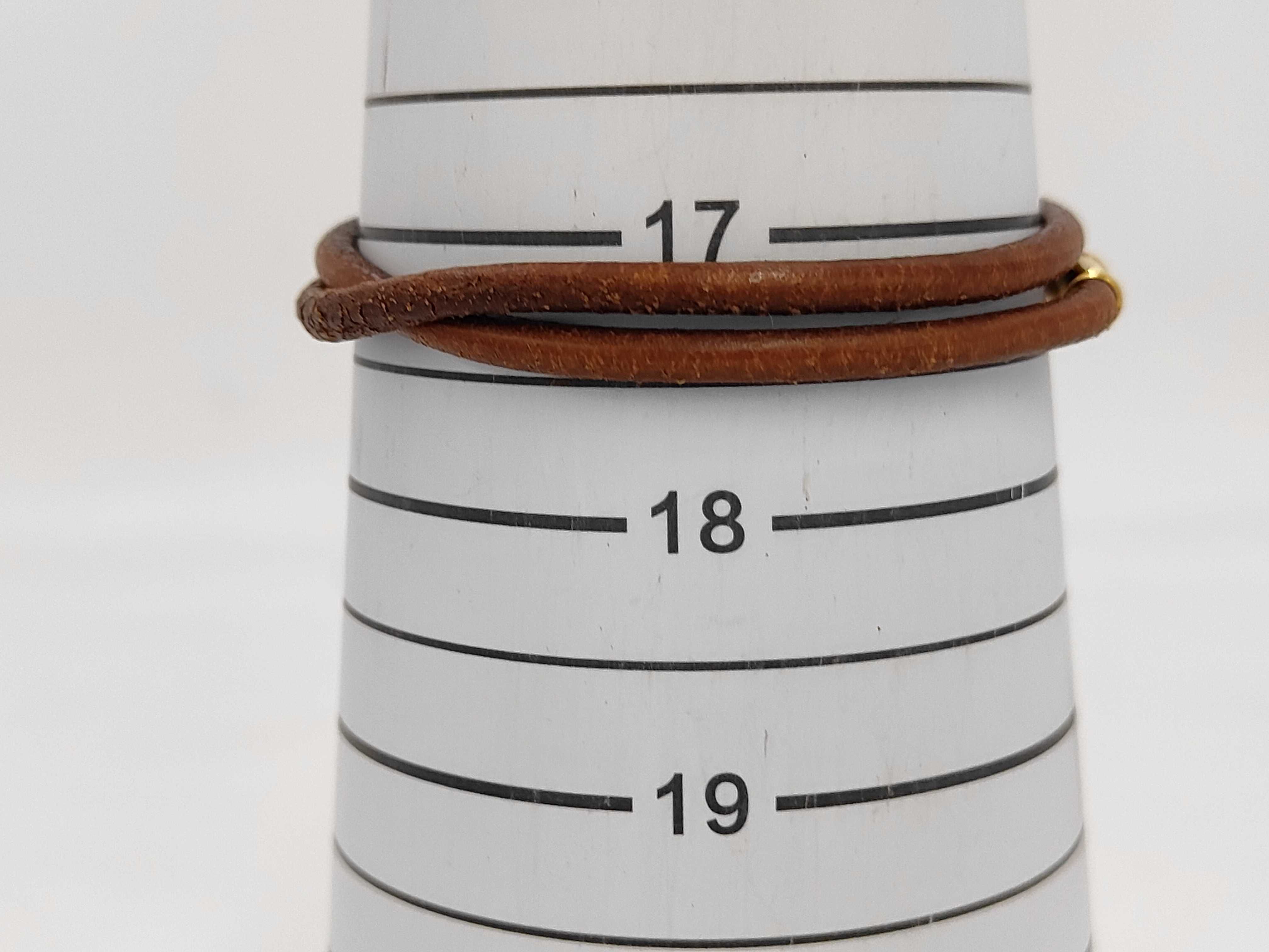 Jumbo Brown x Gold Double Strand Bracelet/Bangle — view 6