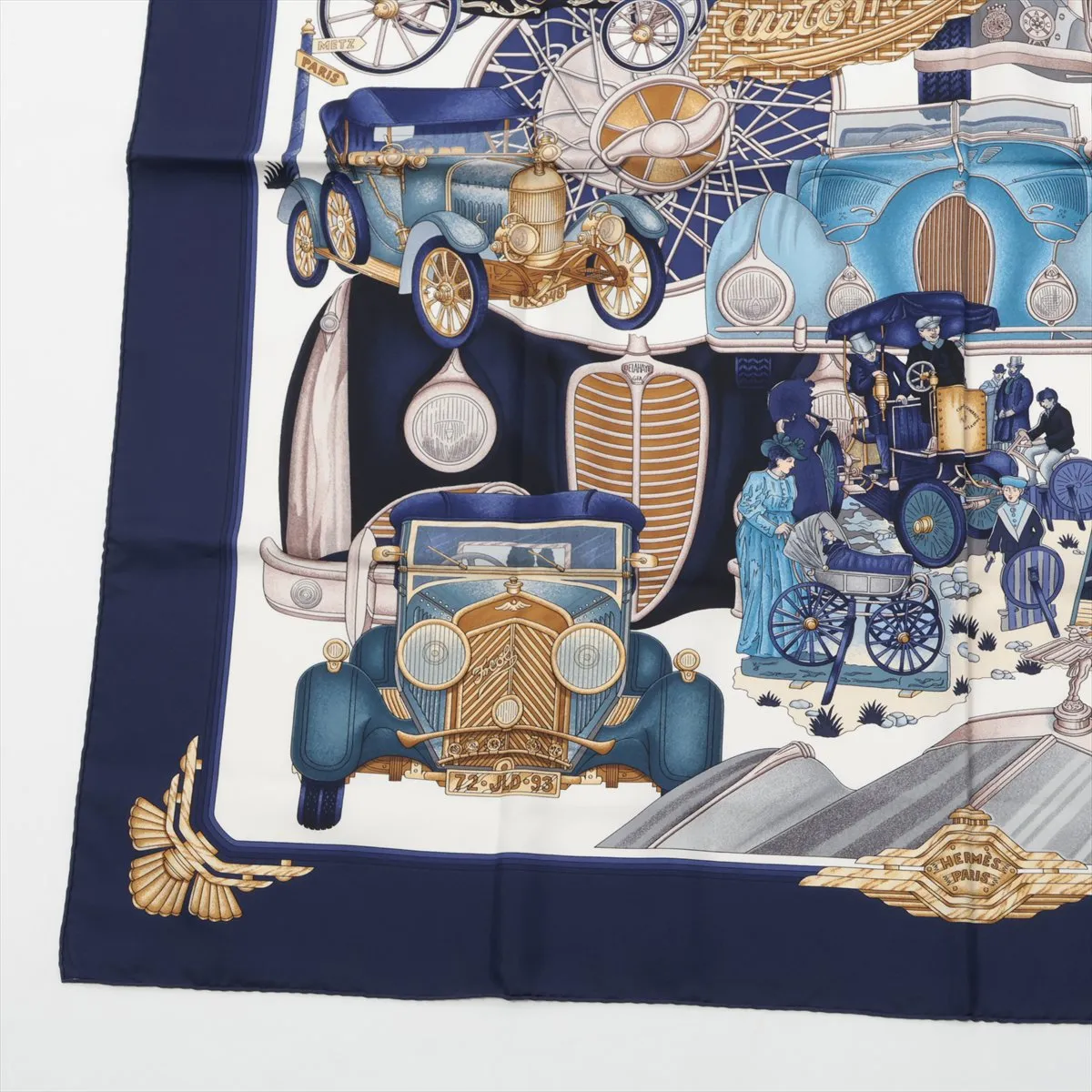 Carre 90 automobike automobile scarf silk navy thread — view 5