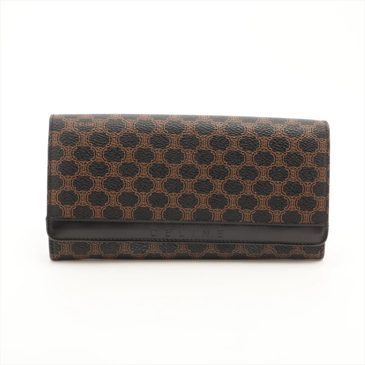 Macadam Leather Long Wallet, Black