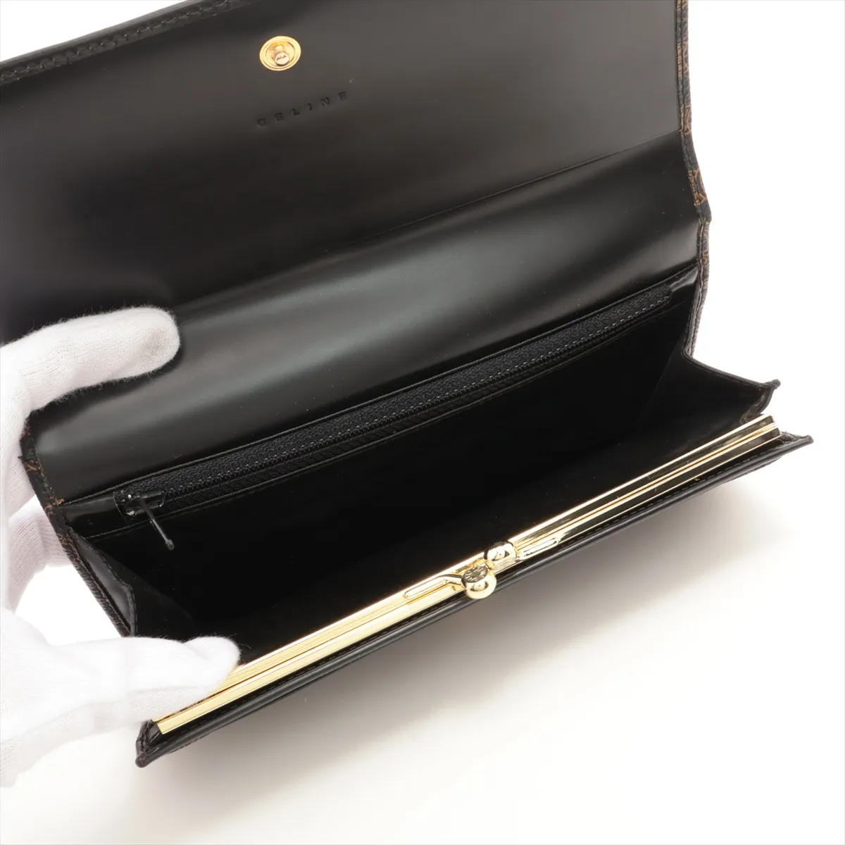 Macadam Leather Long Wallet, Black — view 4