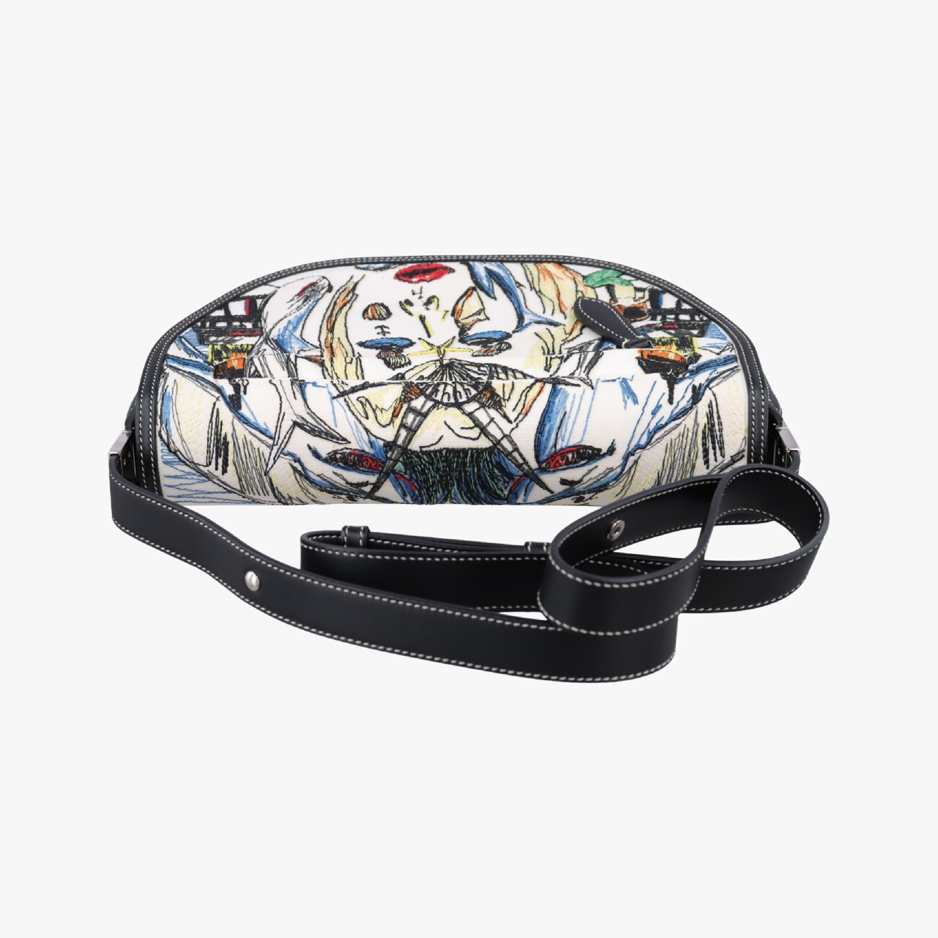 Olympia Multicolor Canvas x Leather Shoulder Bag ITPELMAG8526PTRA — view 5