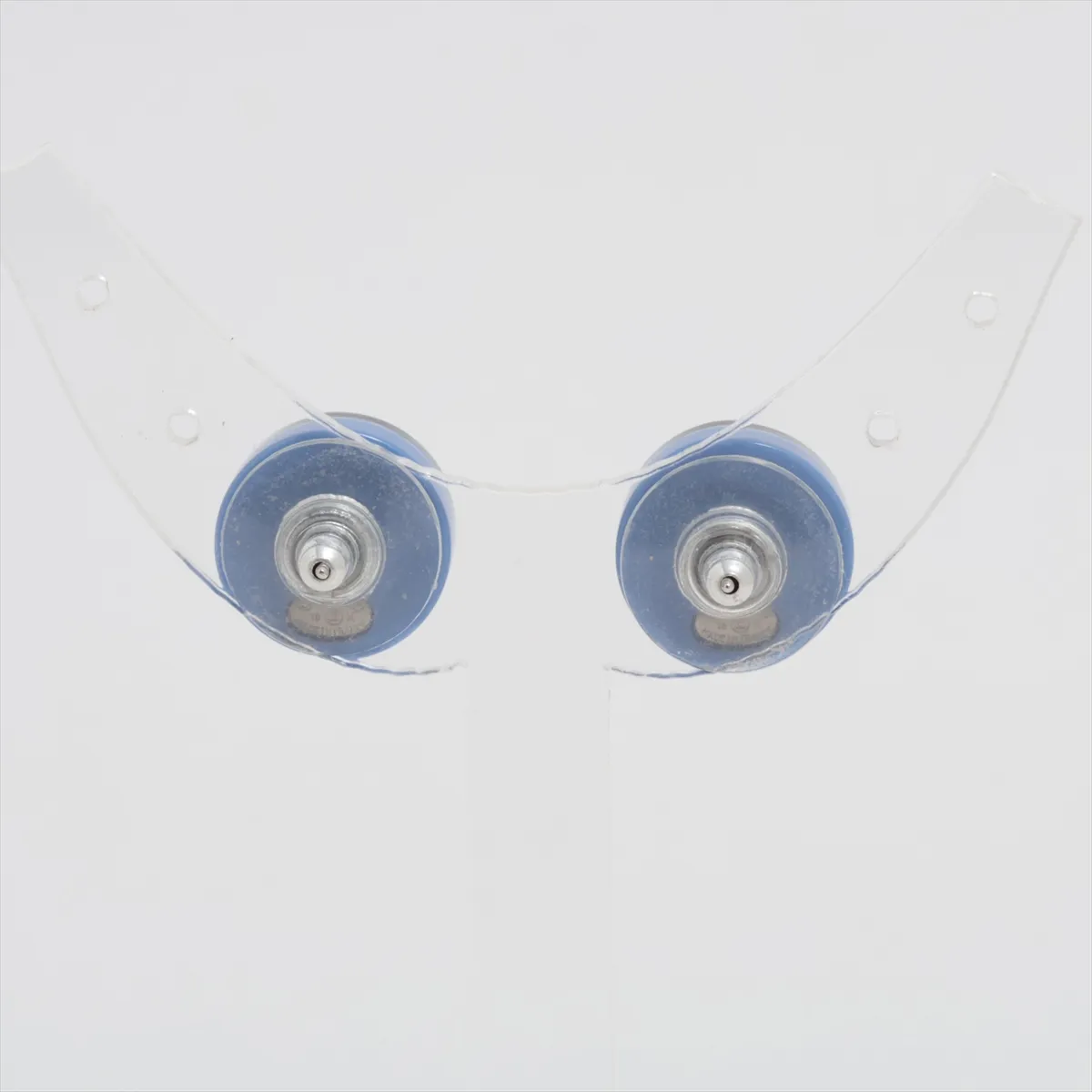 Coco Mark 16K Earrings (for both ears) Resin x Fake Pearl Clear x Blue — view 3