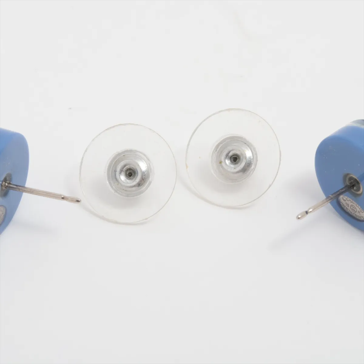 Coco Mark 16K Earrings (for both ears) Resin x Fake Pearl Clear x Blue — view 4