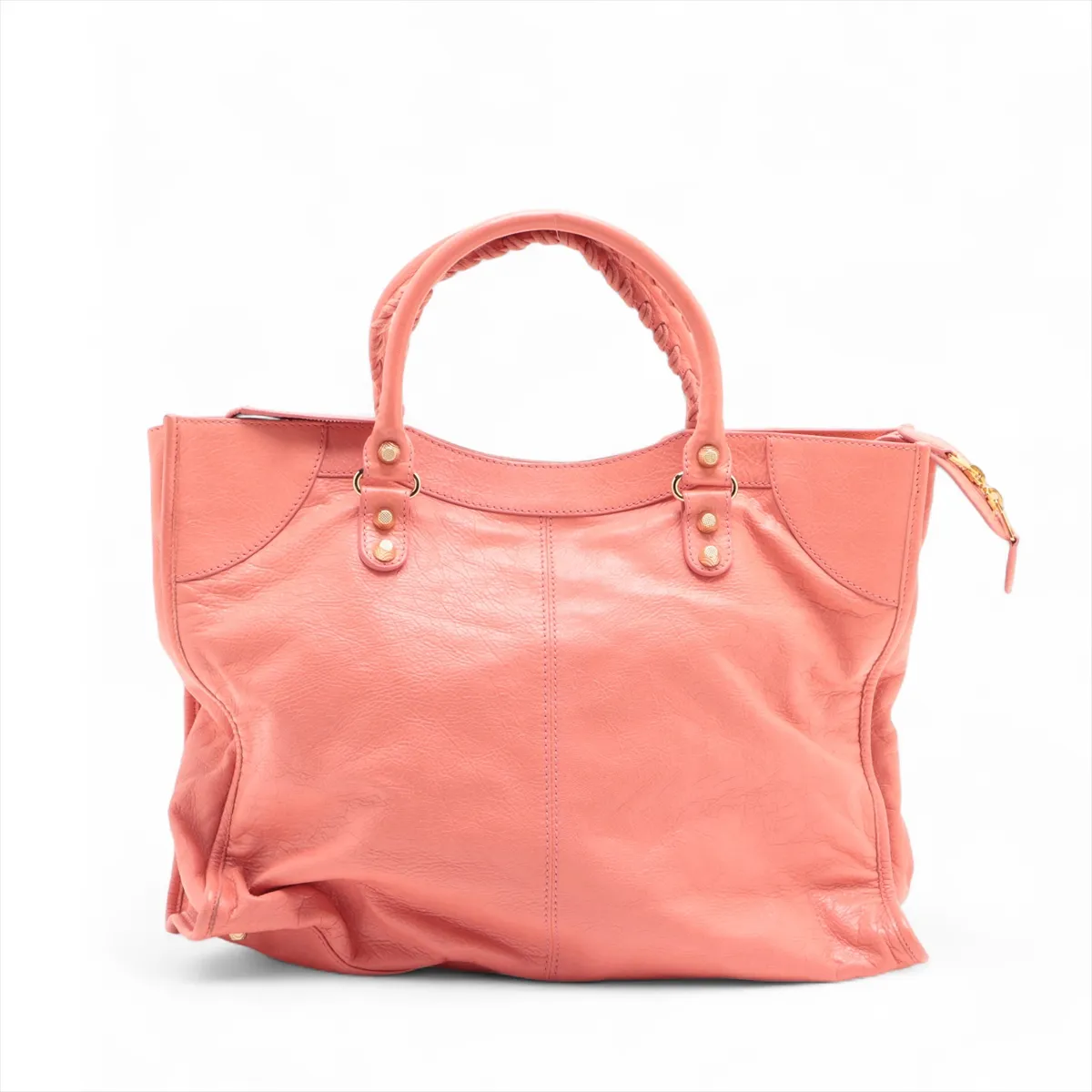 Giant Leather Tote Bag, Pink, 347927 — view 2