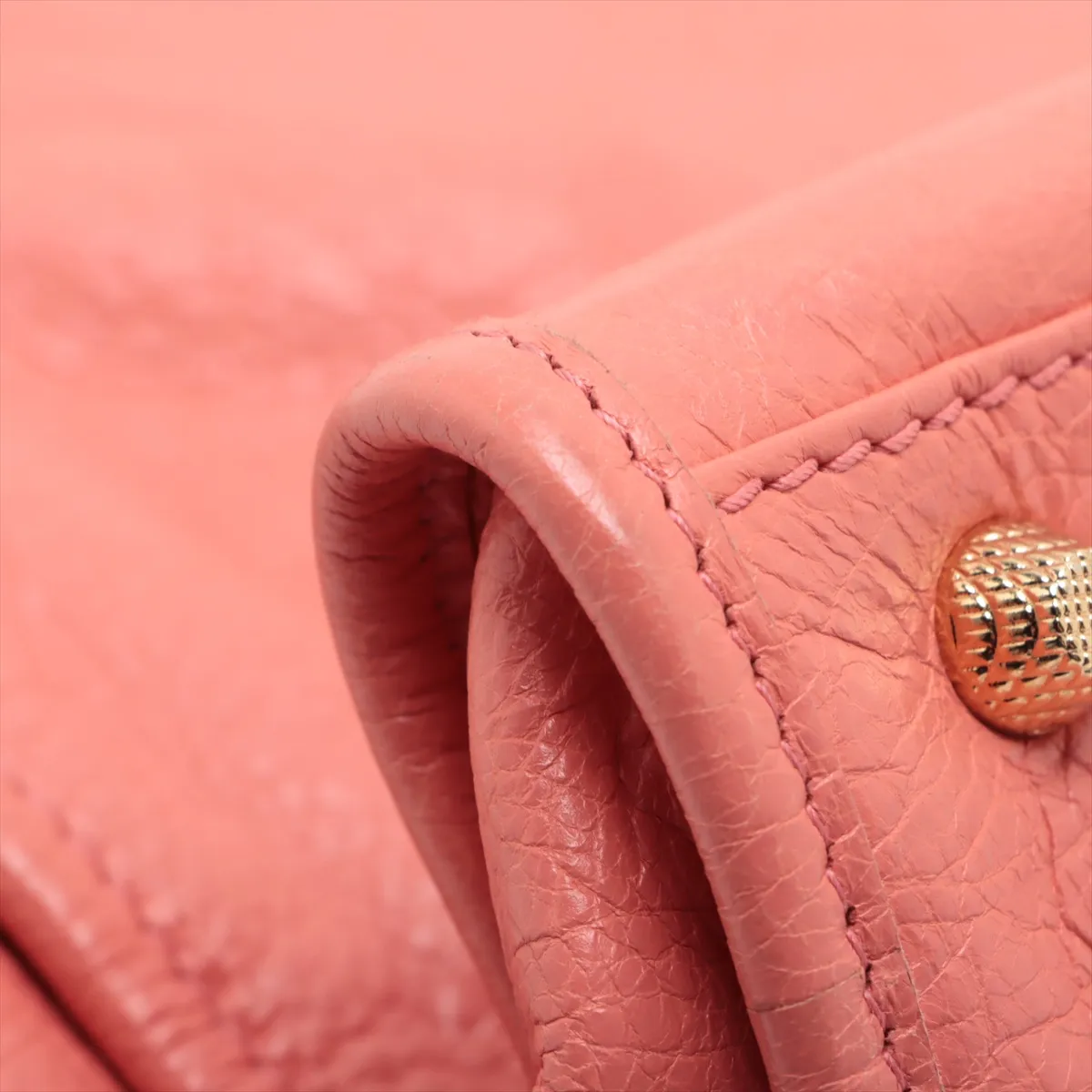 Giant Leather Tote Bag, Pink, 347927 — view 12