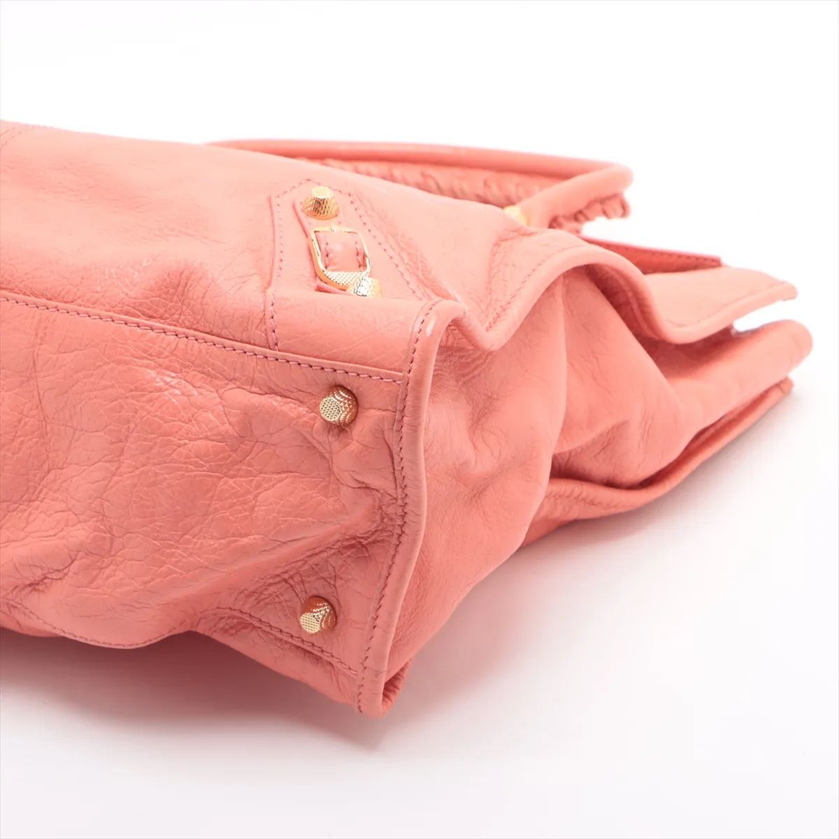 Giant Leather Tote Bag, Pink, 347927 — view 3
