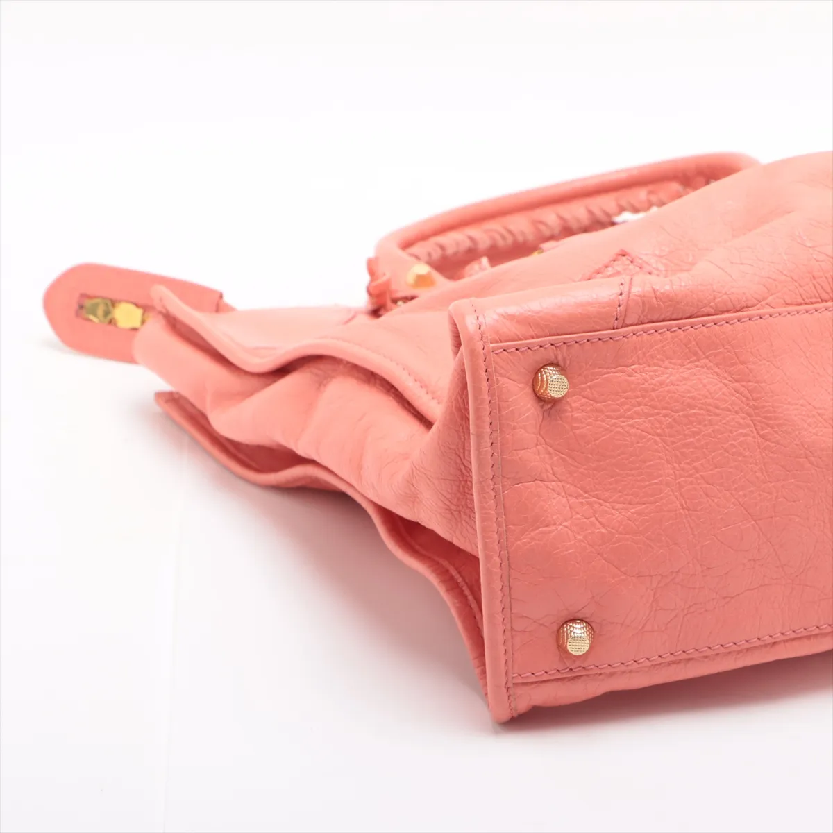 Giant Leather Tote Bag, Pink, 347927 — view 4