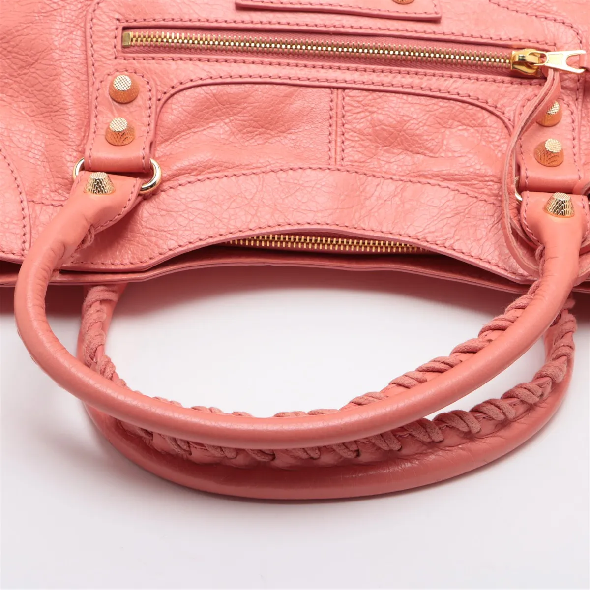 Giant Leather Tote Bag, Pink, 347927 — view 5