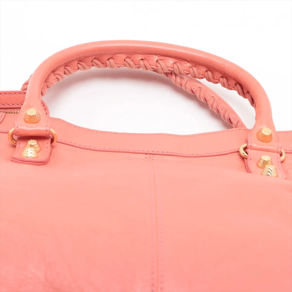 Giant Leather Tote Bag, Pink, 347927 — view 6