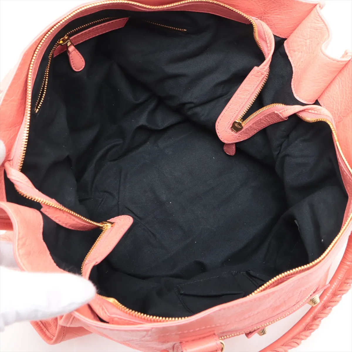 Giant Leather Tote Bag, Pink, 347927 — view 7