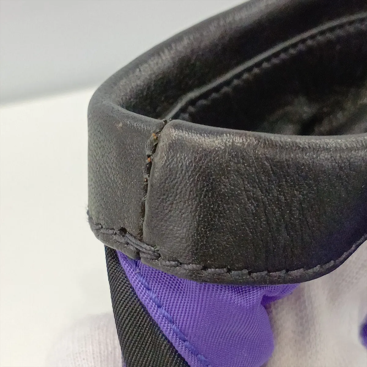 Nylon x Leather Tote Bag, Purple x Black — view 11